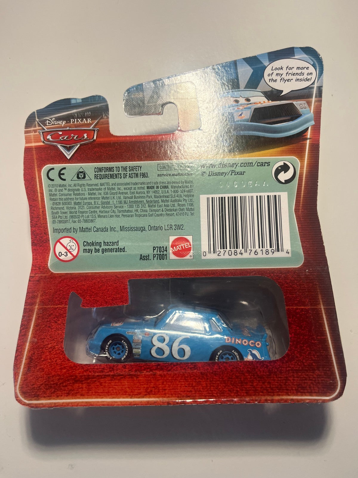 Voiture Cars Disney Pixar Chick Hicks Dinoco Yeux Lenticulaires Rare Neuve Sous Blister