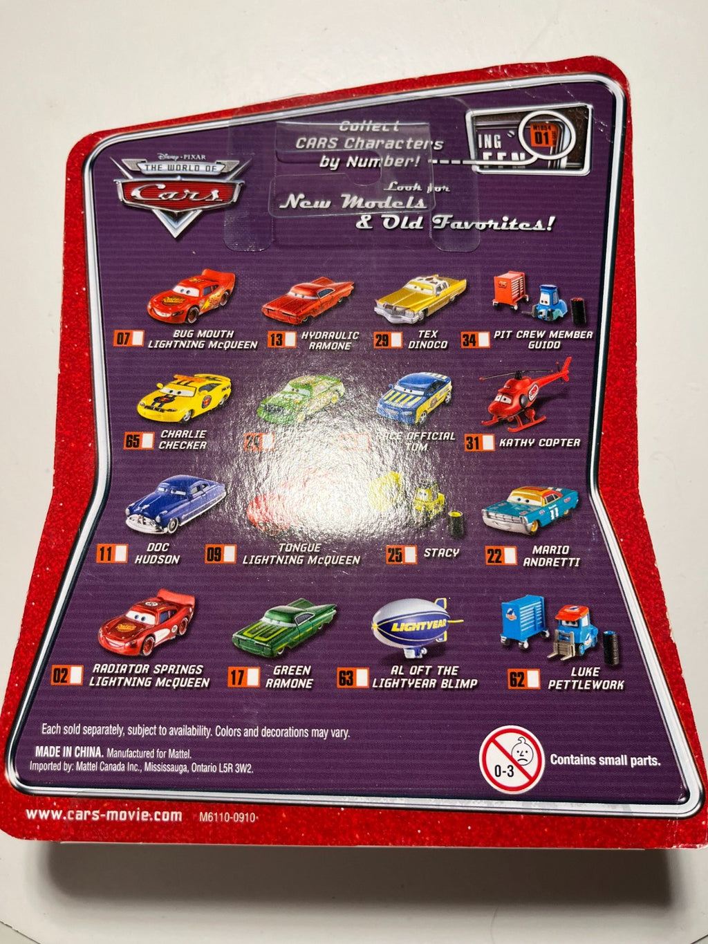 Voiture Cars Disney Pixar Stacy Rare Import USA Neuve Blister Scellé