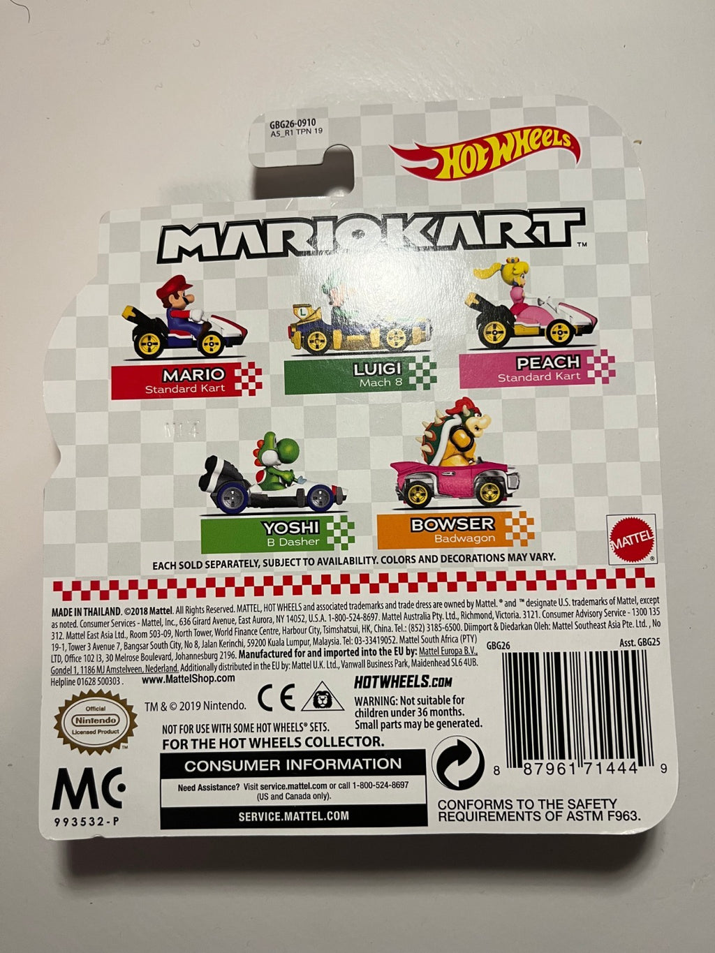 Hot Wheels Mario Kart Mario Standard Kart – Sous Blister