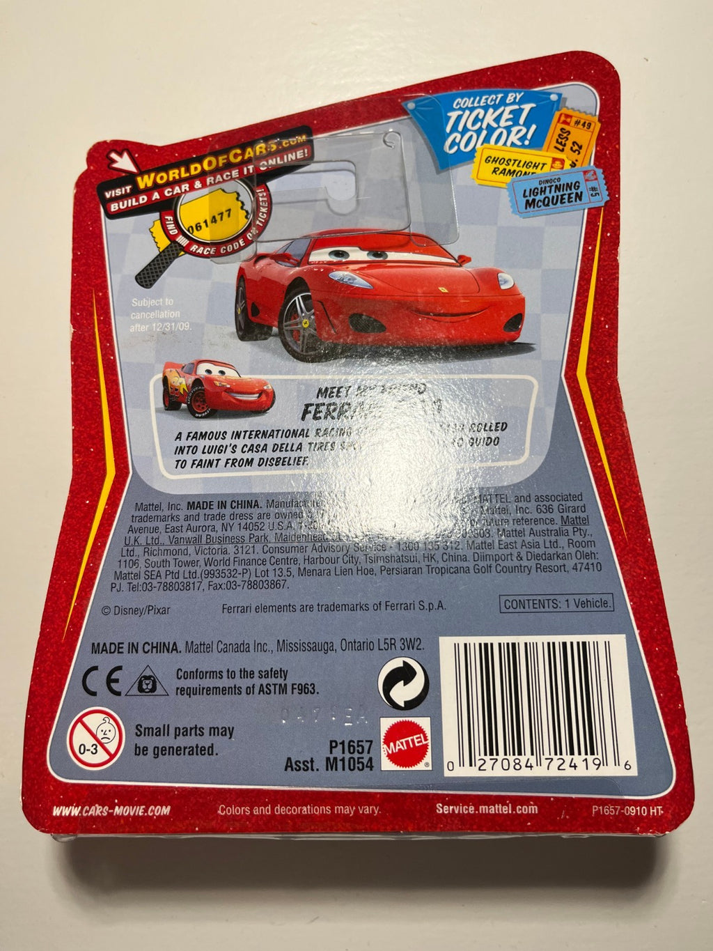 Milton Calypeer – version rare Disney Pixar Cars Race O Rama