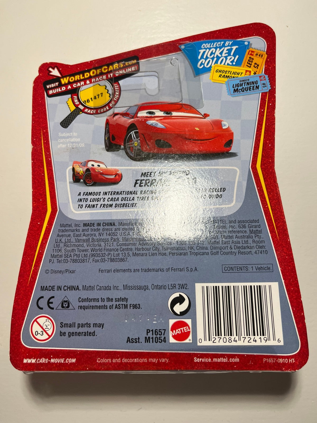 Milton Calypeer – version rare Disney Pixar Cars Race O Rama
