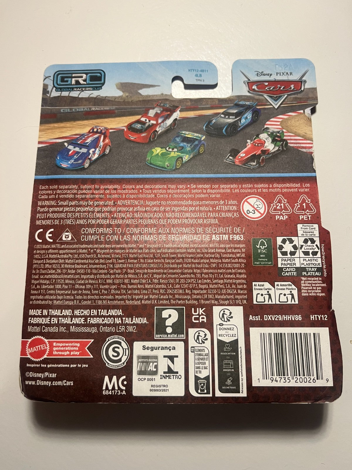 Voiture Cars Disney Pixar Raoul Caroule GRC