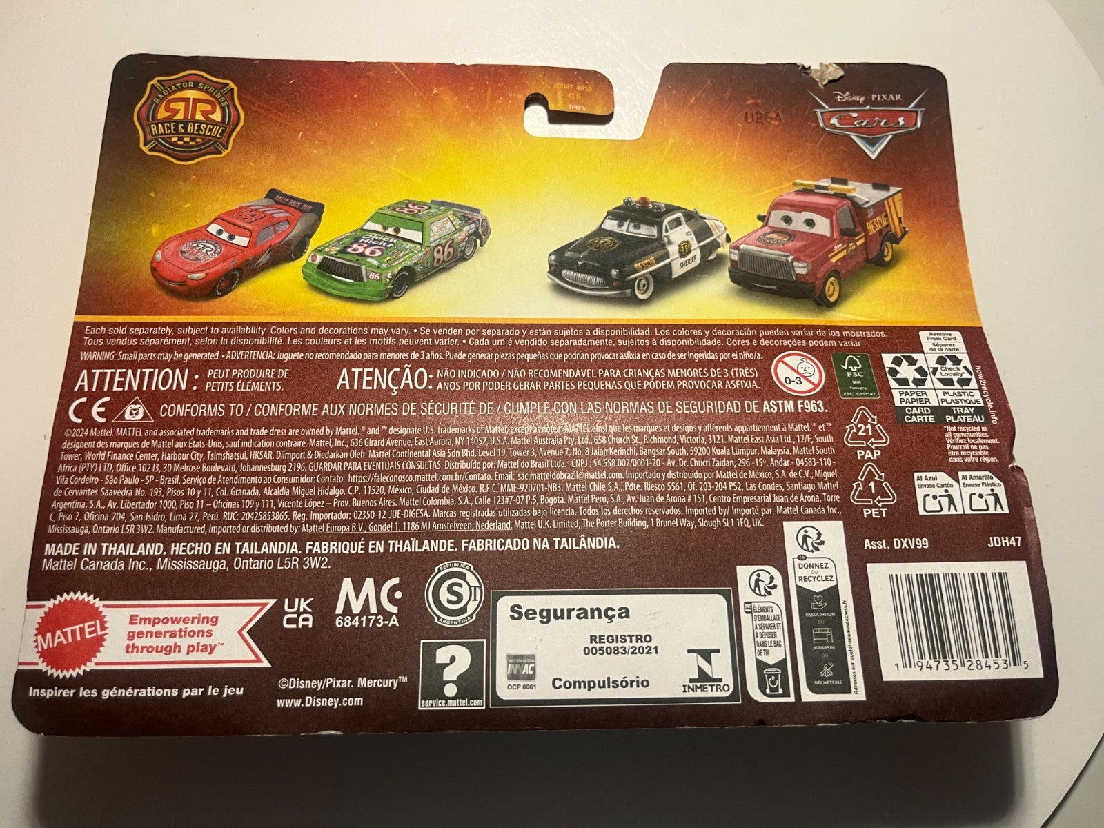Coffret 2 Voitures Cars Disney Pixar Flash Mcqueen + Chicks Hicks