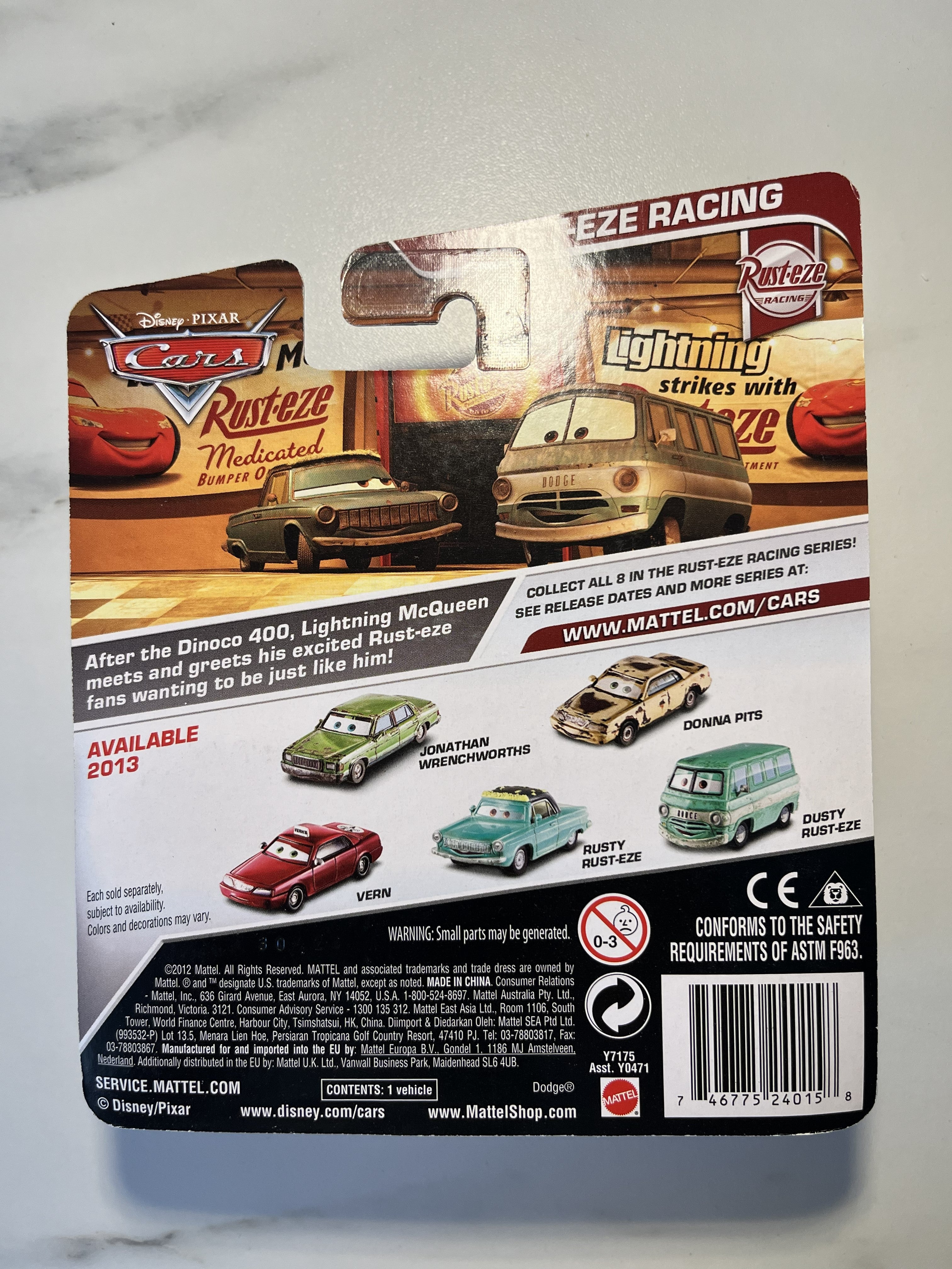 Rusty Rust-Eze – Disney Pixar Cars – Rust-Eze Racing Series (2013) – Neuf sous blister