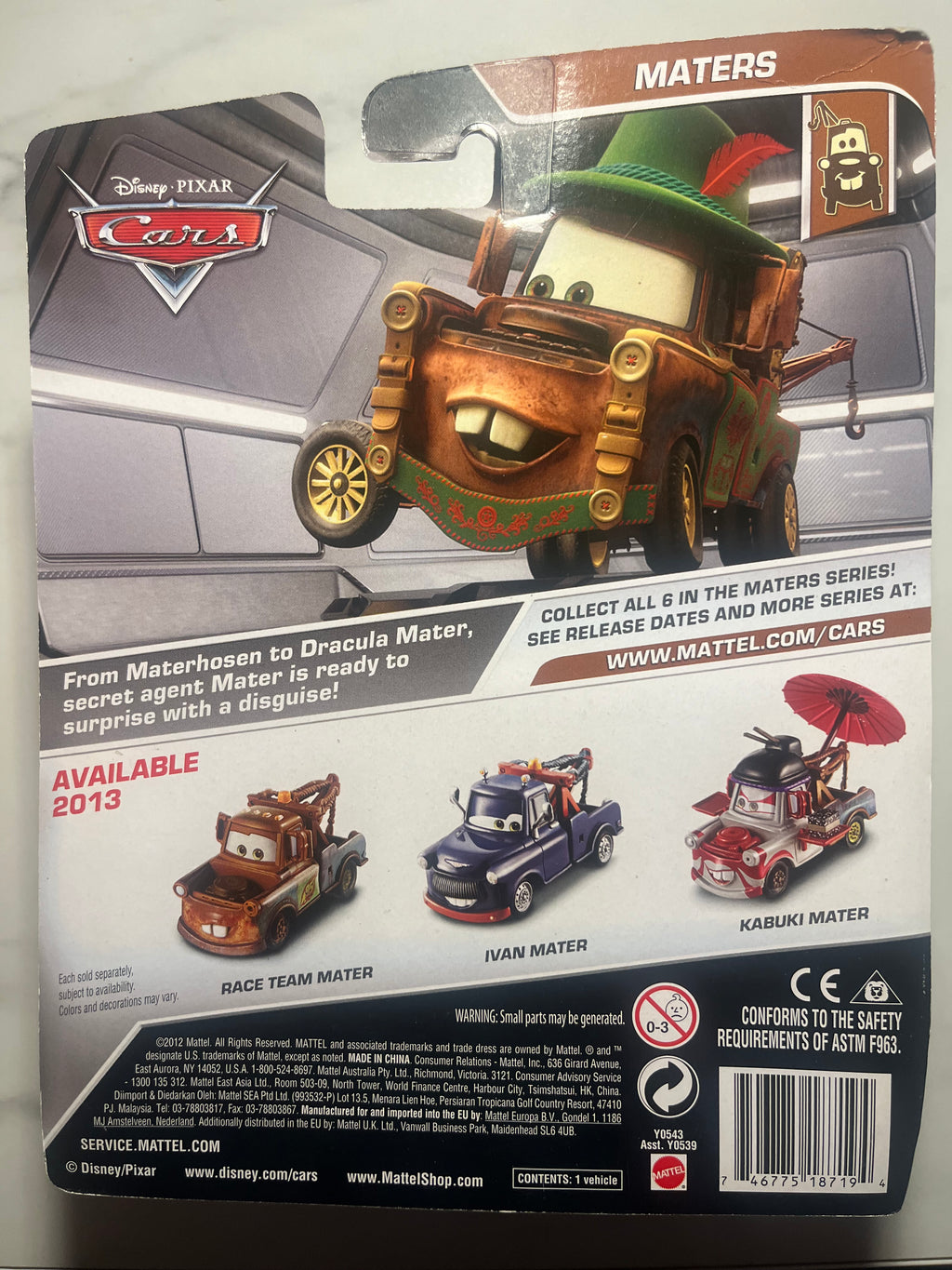 Ivan Mater Deluxe – Disney Pixar Cars – Maters Series – Mattel 2012 – Neuf sous blister