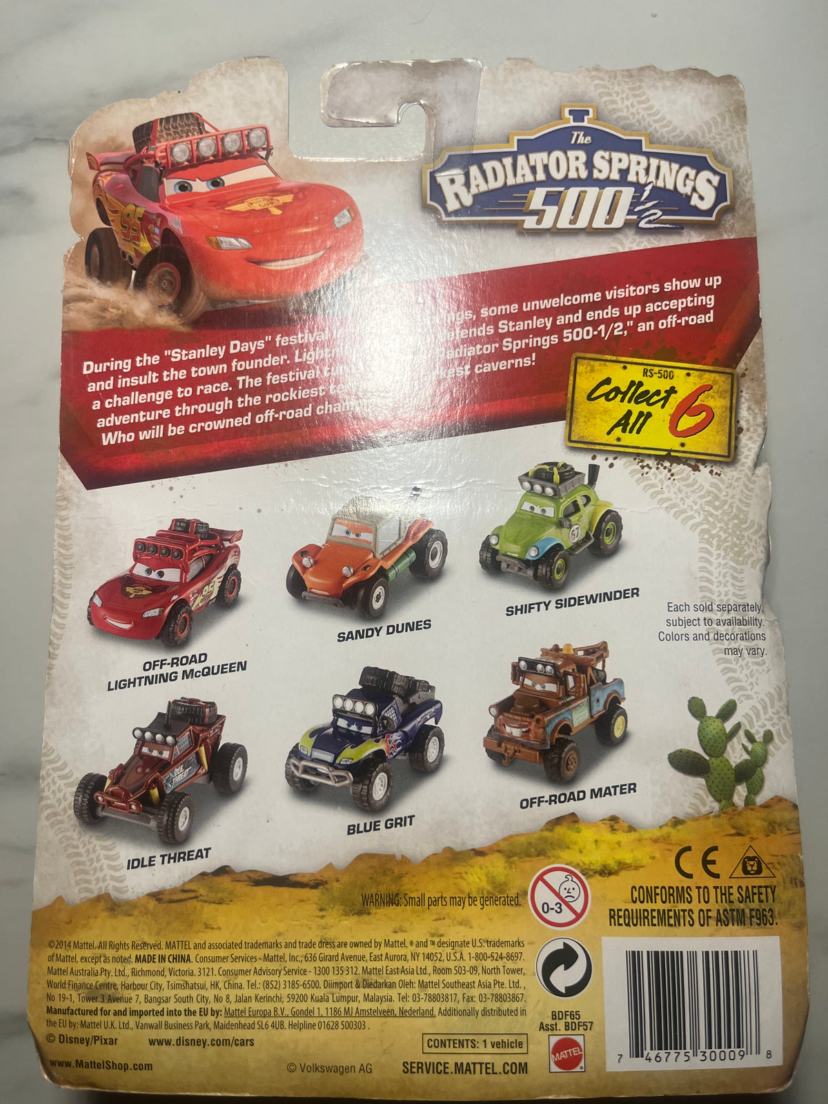 Shifty Sidewinder – Radiator Springs 500½ – Disney Pixar Cars – Mattel 2014 – Neuf sous blister