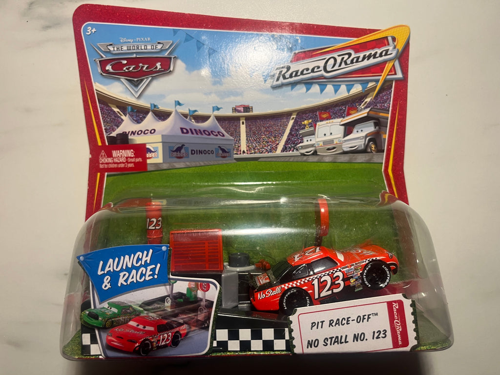 Pit Race-Off No Stall No. 123 – Disney Pixar Cars – Race-O-Rama – Mattel – Neuf sous blister
