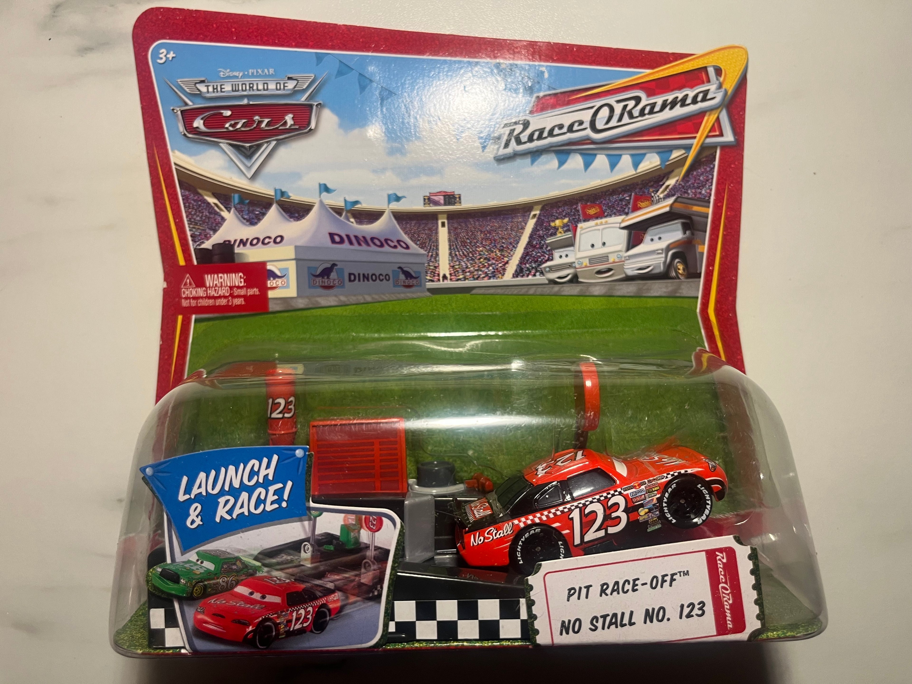 Pit Race-Off No Stall No. 123 – Disney Pixar Cars – Race-O-Rama – Mattel – Neuf sous blister