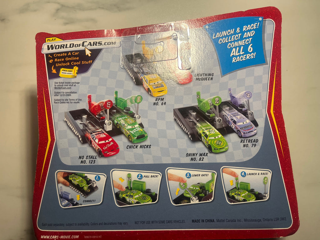 Pit Race-Off Shiny Wax No. 82 – Disney Pixar Cars – Race-O-Rama – Mattel – Neuf sous blister