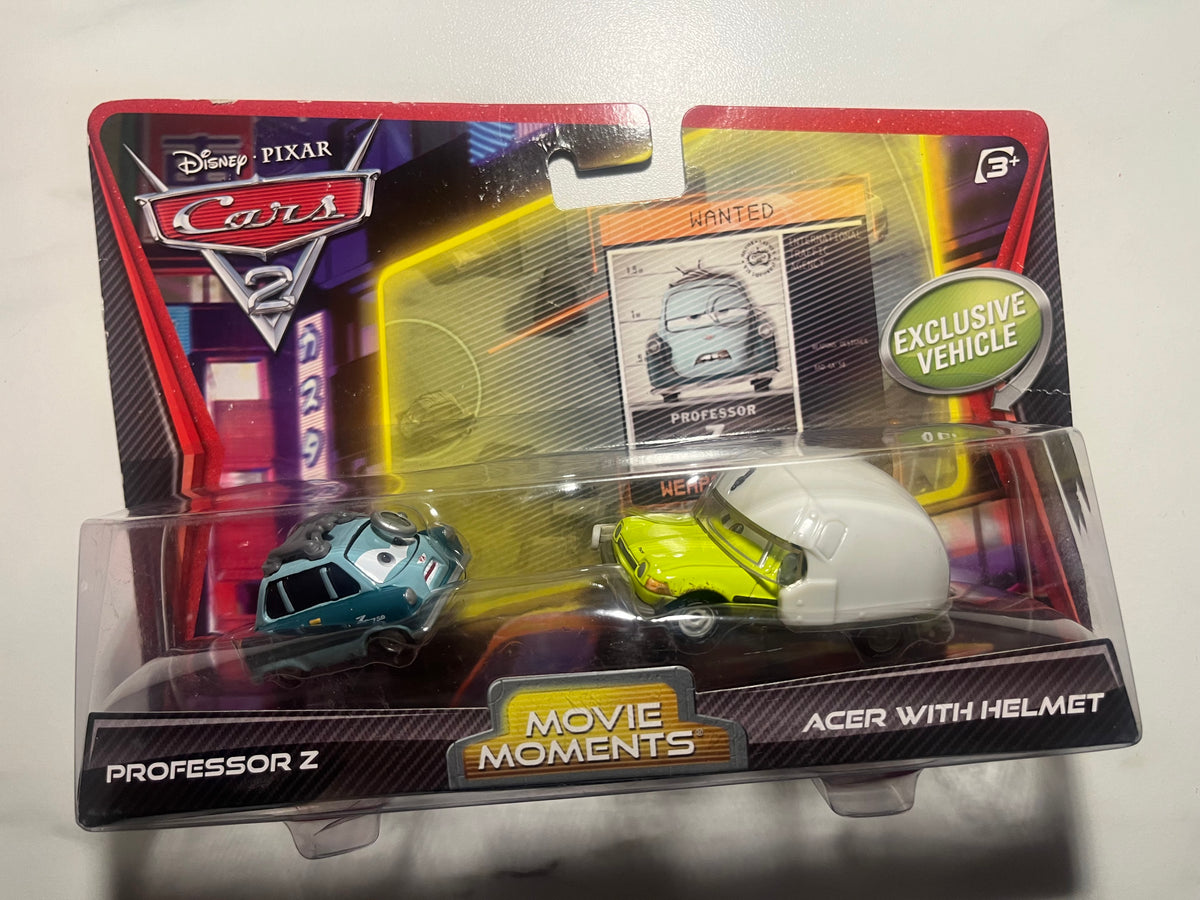 Coffret Cars 2 Professor Z et Acer with Helmet Movie Moments