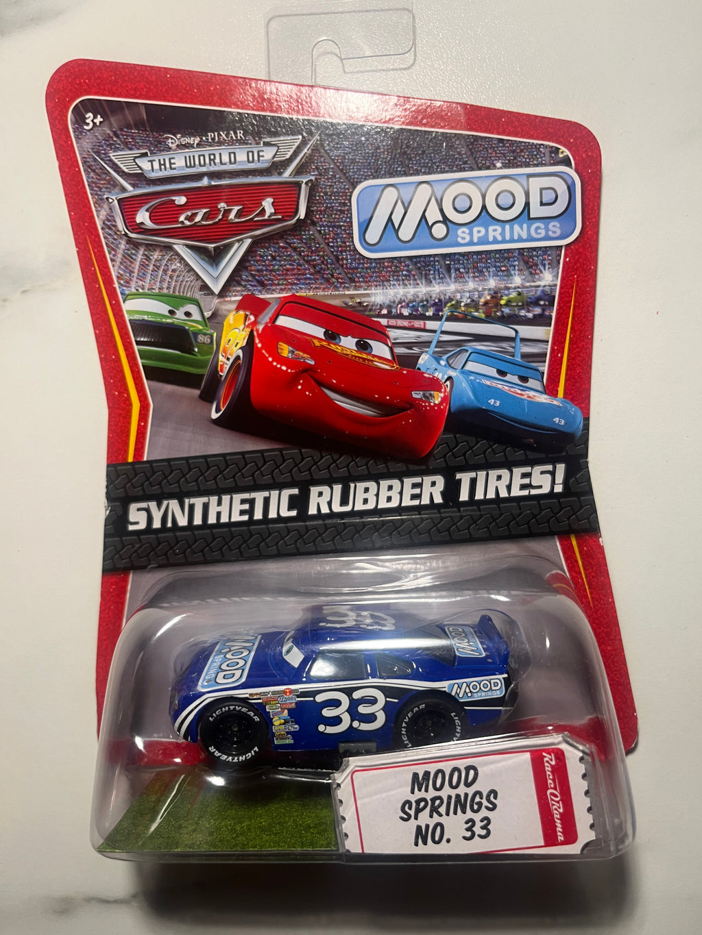 Chuck Armstrong - Mood Springs No. 33 – Race-O-Rama – Disney Pixar Cars – Mattel – Pneus en caoutchouc – Neuf sous blister