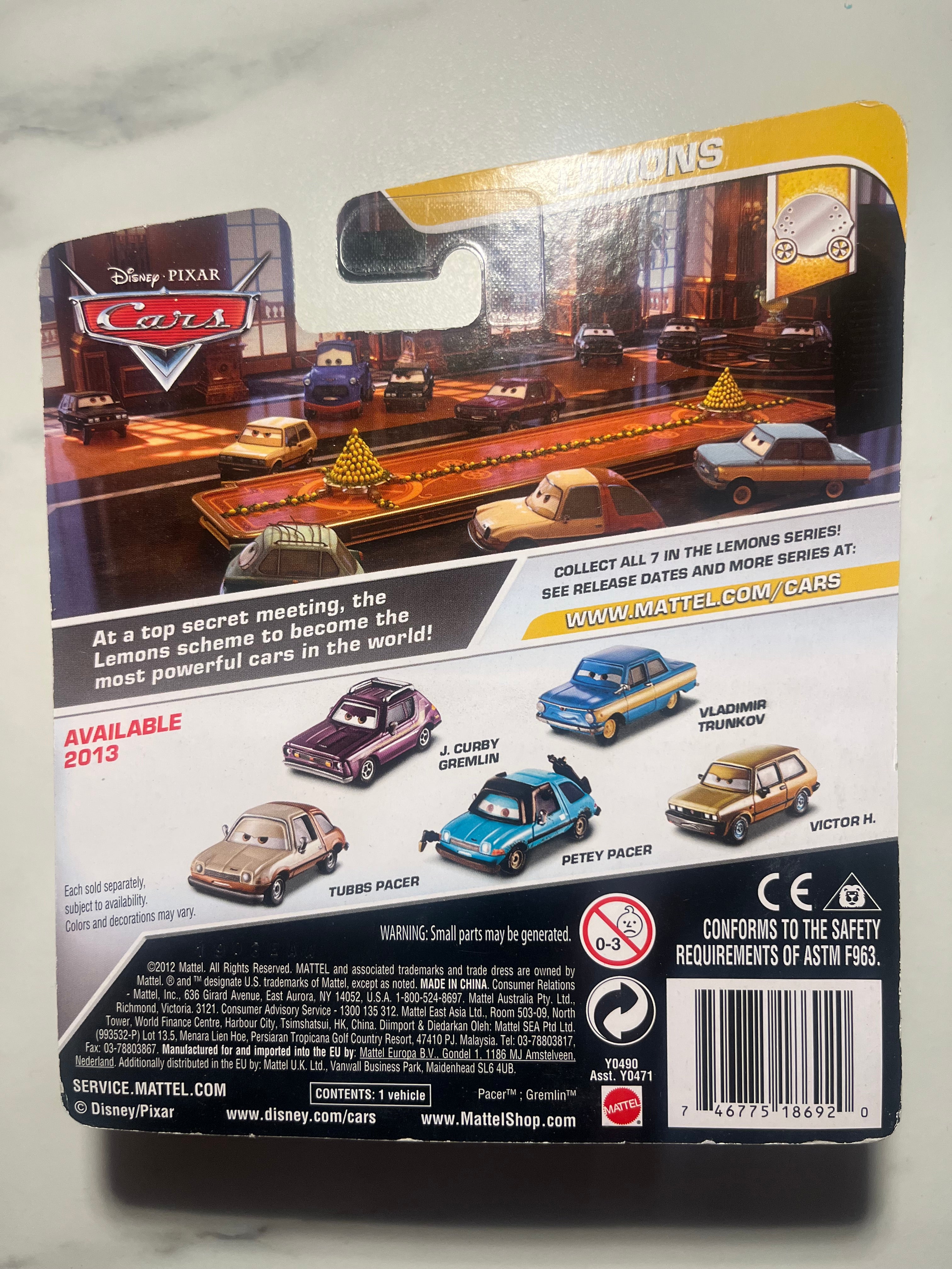 Tubbs Pacer – Lemons Series – Disney Pixar Cars – Mattel – Neuf sous blister