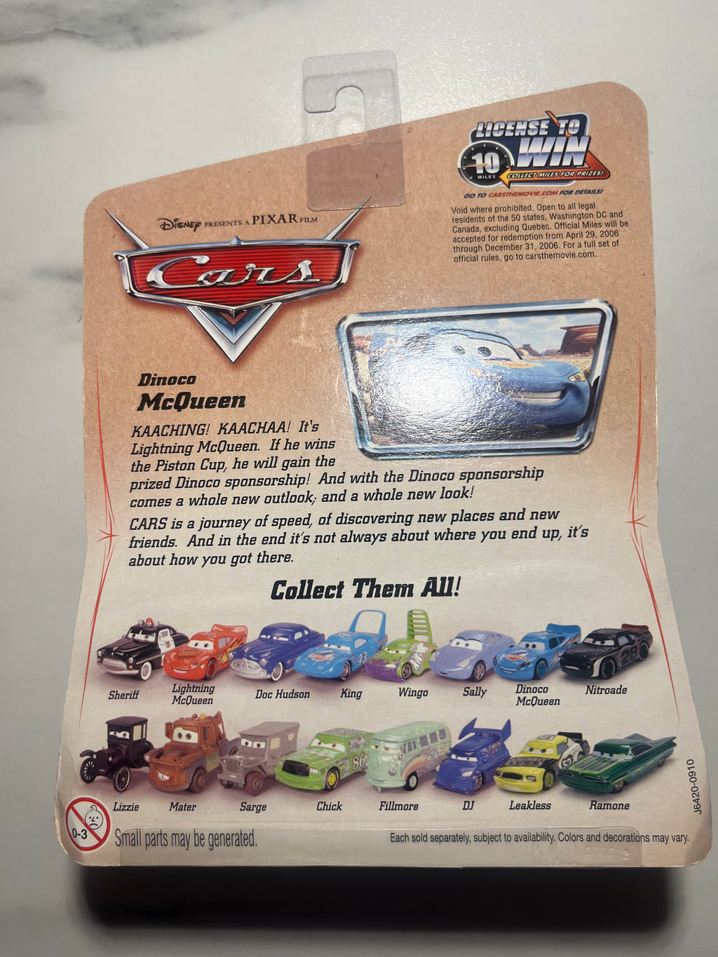 Dinoco McQueen – Disney Pixar Cars – Mattel – Neuf sous blister