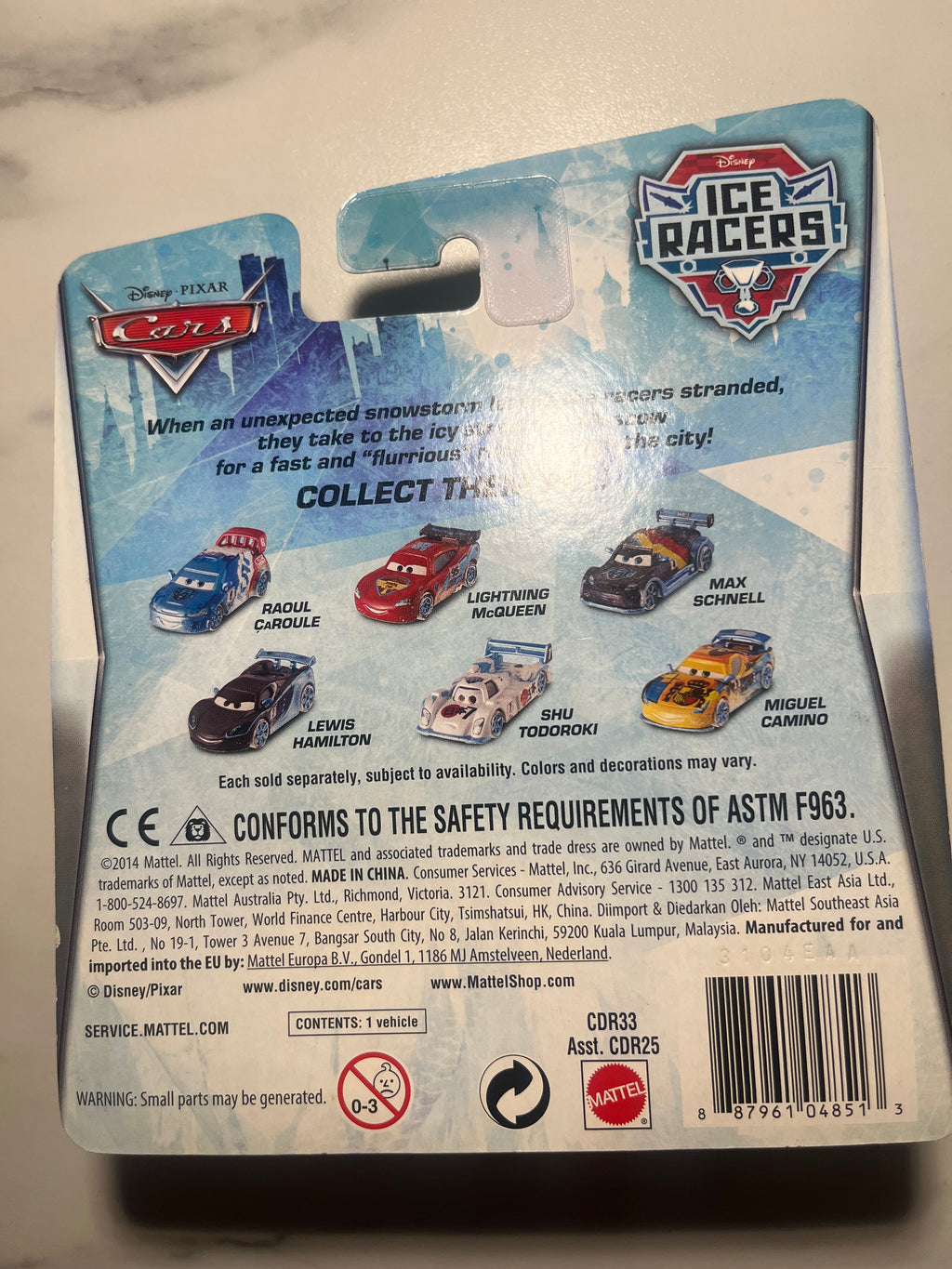 Vitaly Petrov Ice Racers – Disney Pixar Cars – Mattel – Neuf sous blister