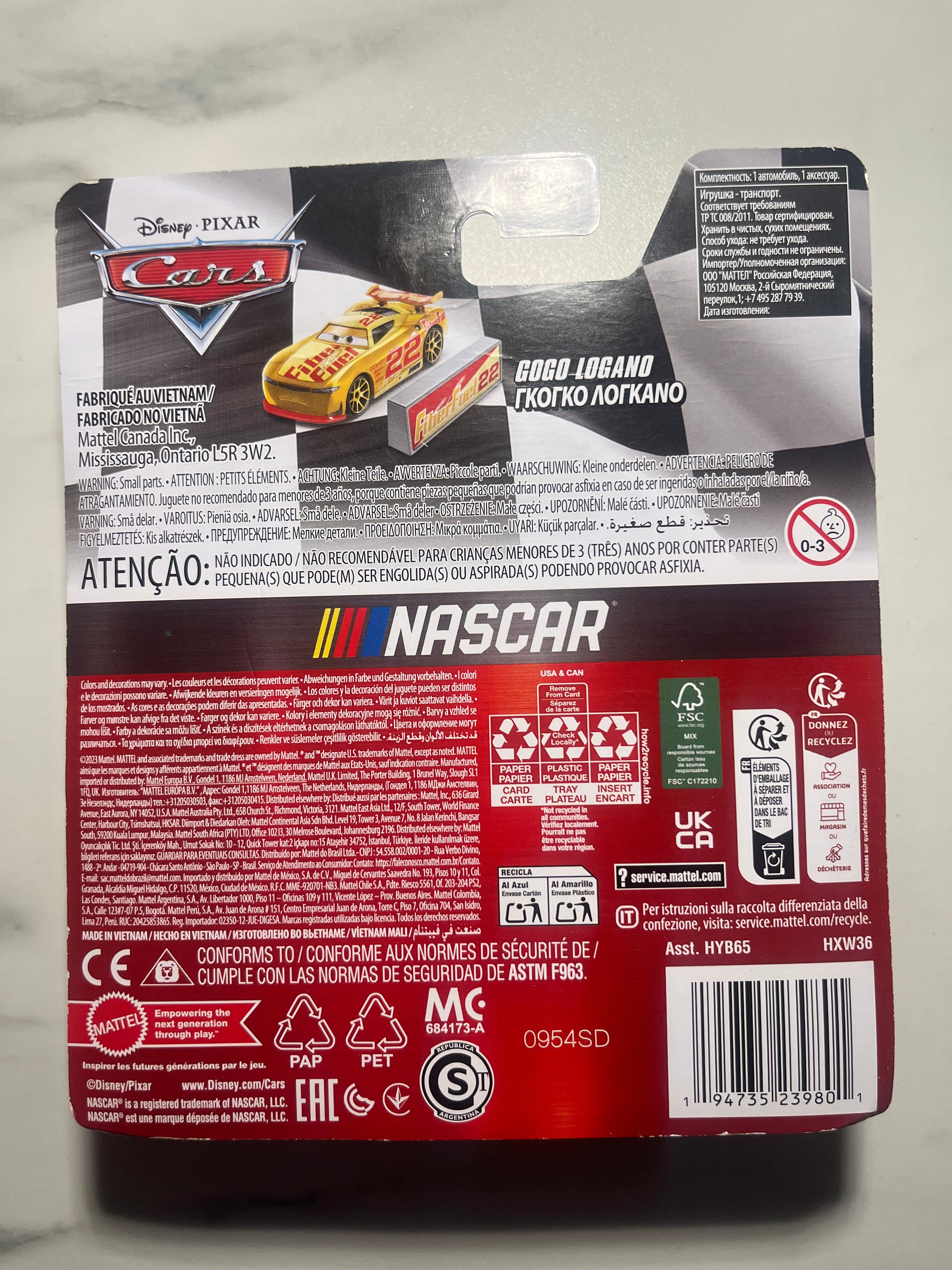 Gogo Logano NASCAR – Disney Pixar Cars – Mattel – Neuf sous blister