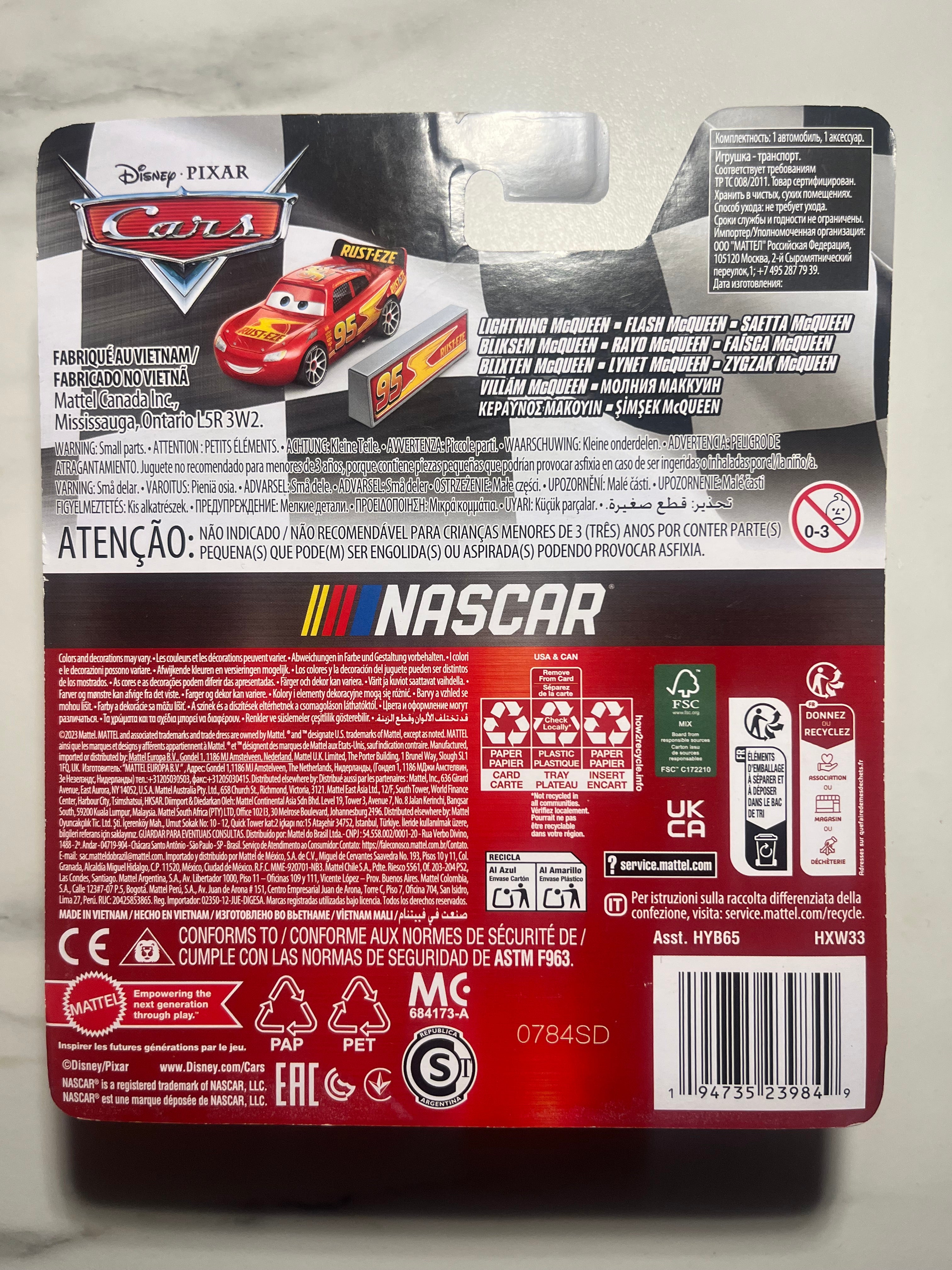 Lightning McQueen Rust-Eze NASCAR – Disney Pixar Cars – Mattel – Neuf sous blister