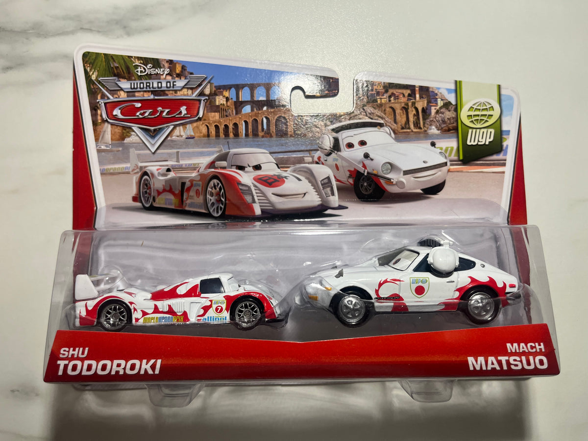 Coffret Shu Todoroki & Mach Matsuo World Grand Prix – Disney Pixar Cars 2 – Mattel – Neuf sous blister