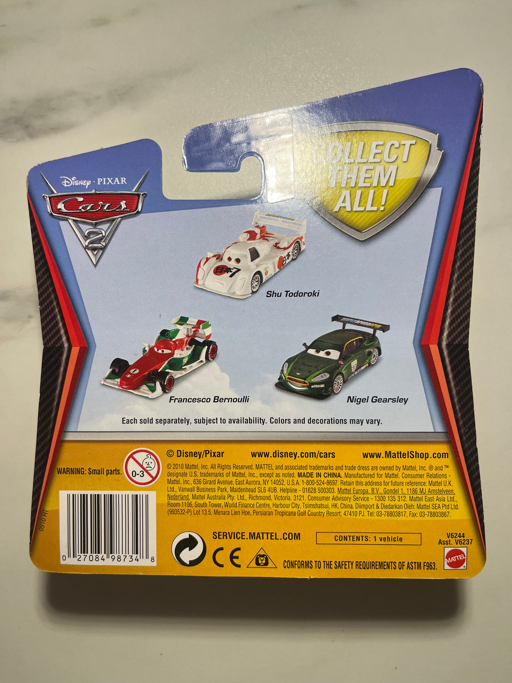 Dos du blister Nigel Gearsley Synthetic Rubber Tires Cars 2