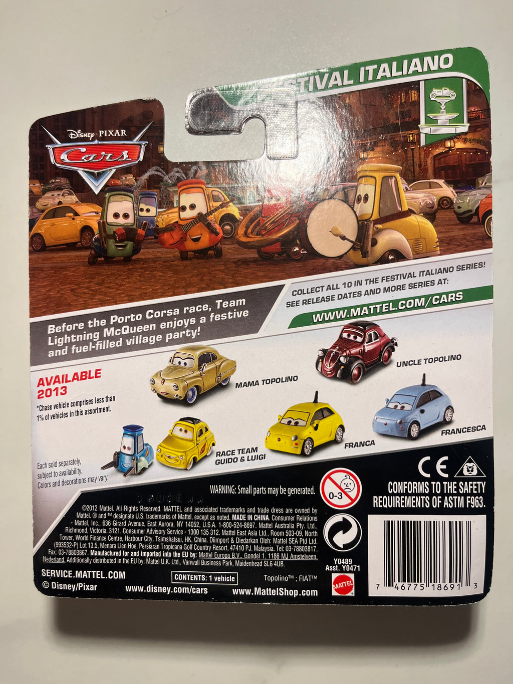 Francesca (CHASE) – Disney Pixar Cars 2 – Mattel – Neuf sous blister