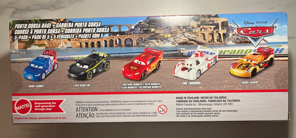 Coffret Porto Corsa Race (5 véhicules) – Disney Pixar Cars 2 – Mattel – Neuf en boîte
