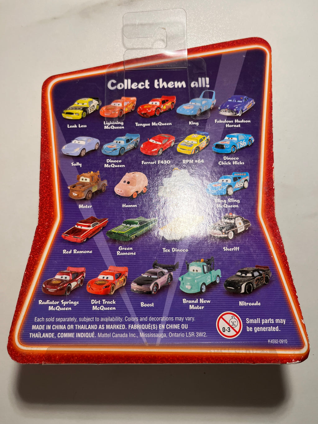 Ferrari F430 Supercharged – Disney Pixar Cars Mattel – verso