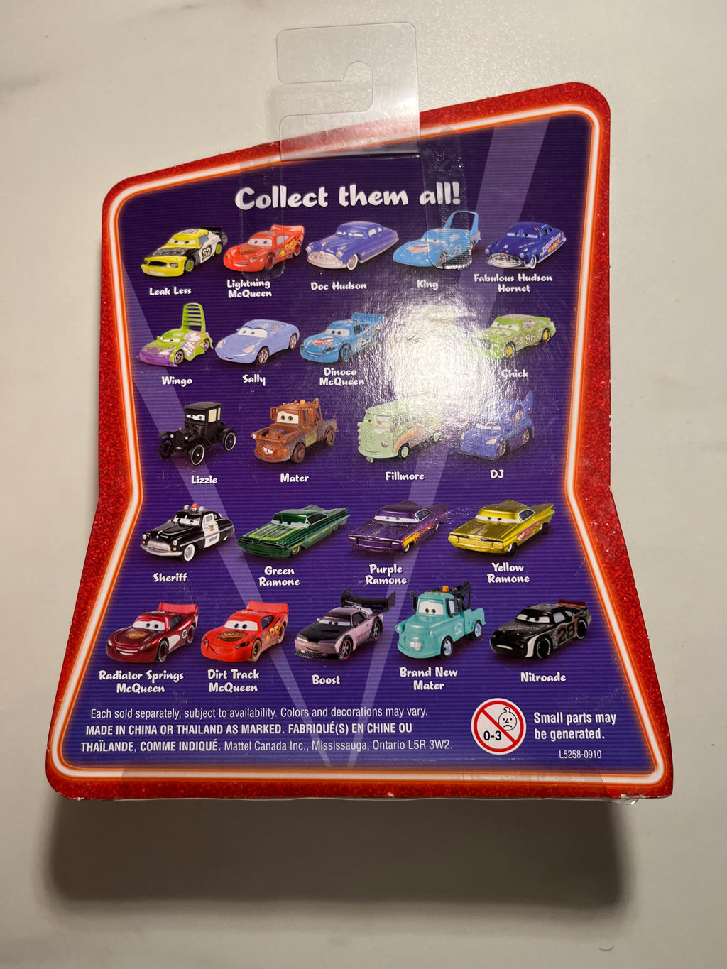 The King Supercharged – Disney Pixar Cars Mattel – verso