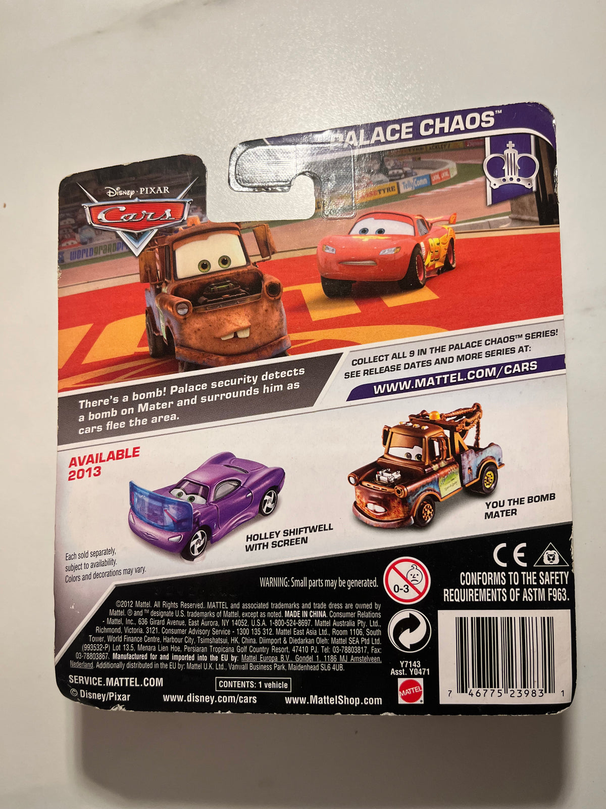 Martin avec bombe Cars 2 – Disney Pixar Cars Mattel – verso