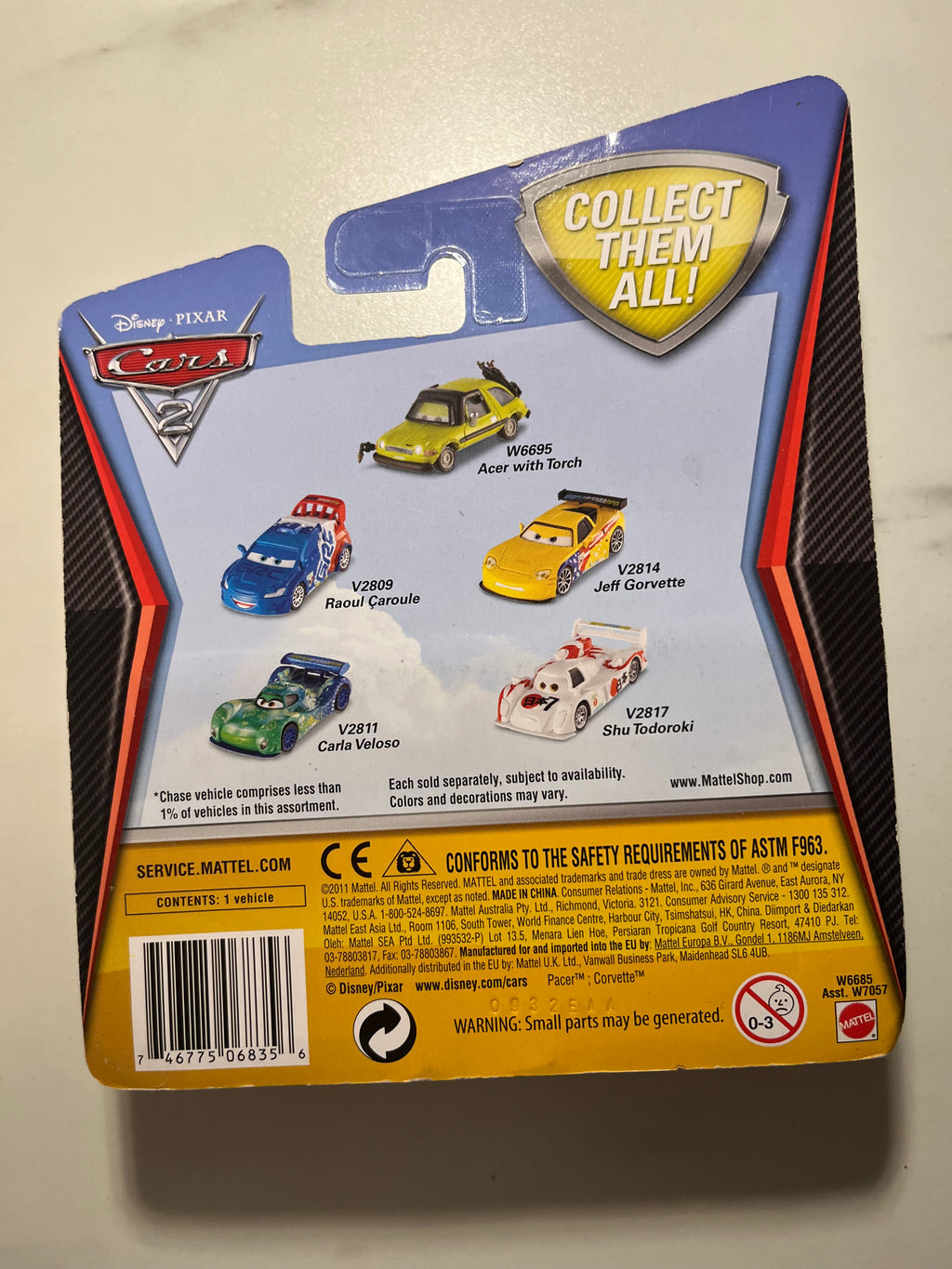 Celine Dephare Chase – Disney Pixar Cars Mattel – verso