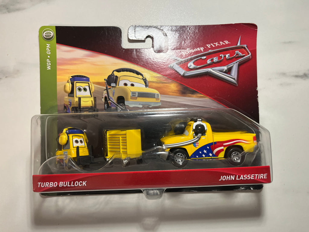 Coffret John Lassetire & Turbo Bullock – Disney Pixar Cars Mattel – recto