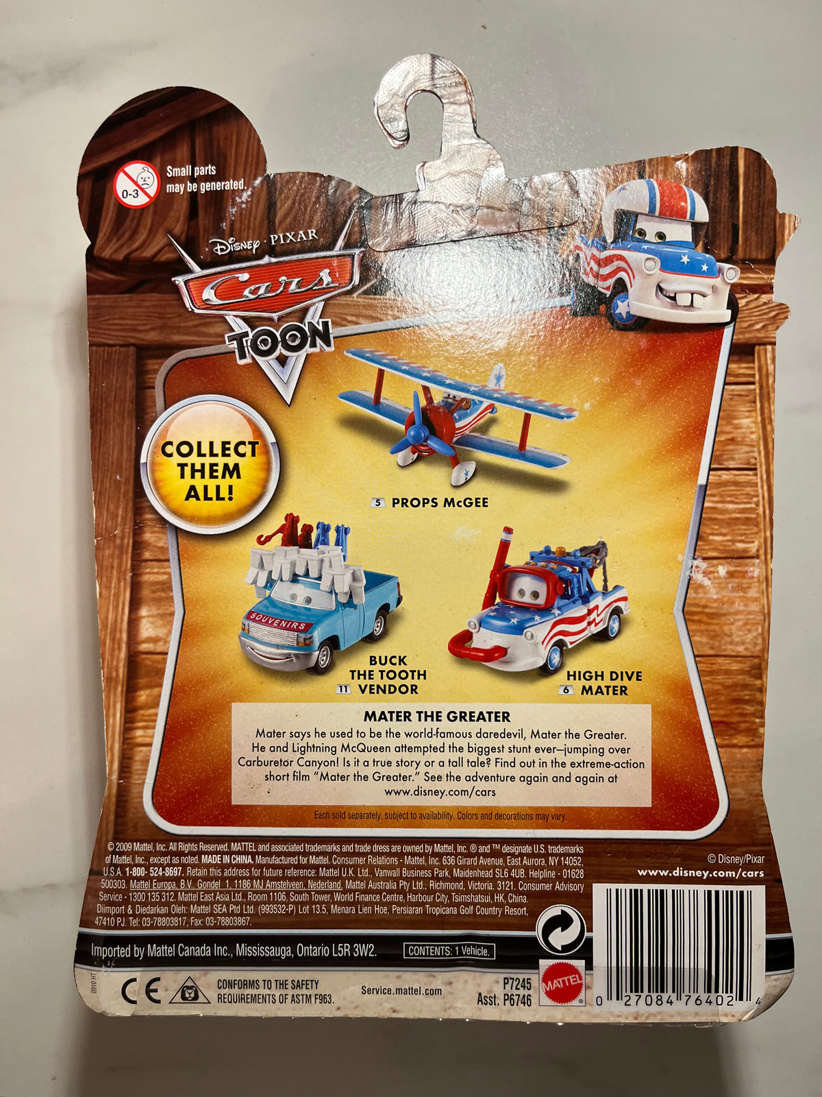Props McGee Cars Toon – Disney Pixar Cars Mattel – verso