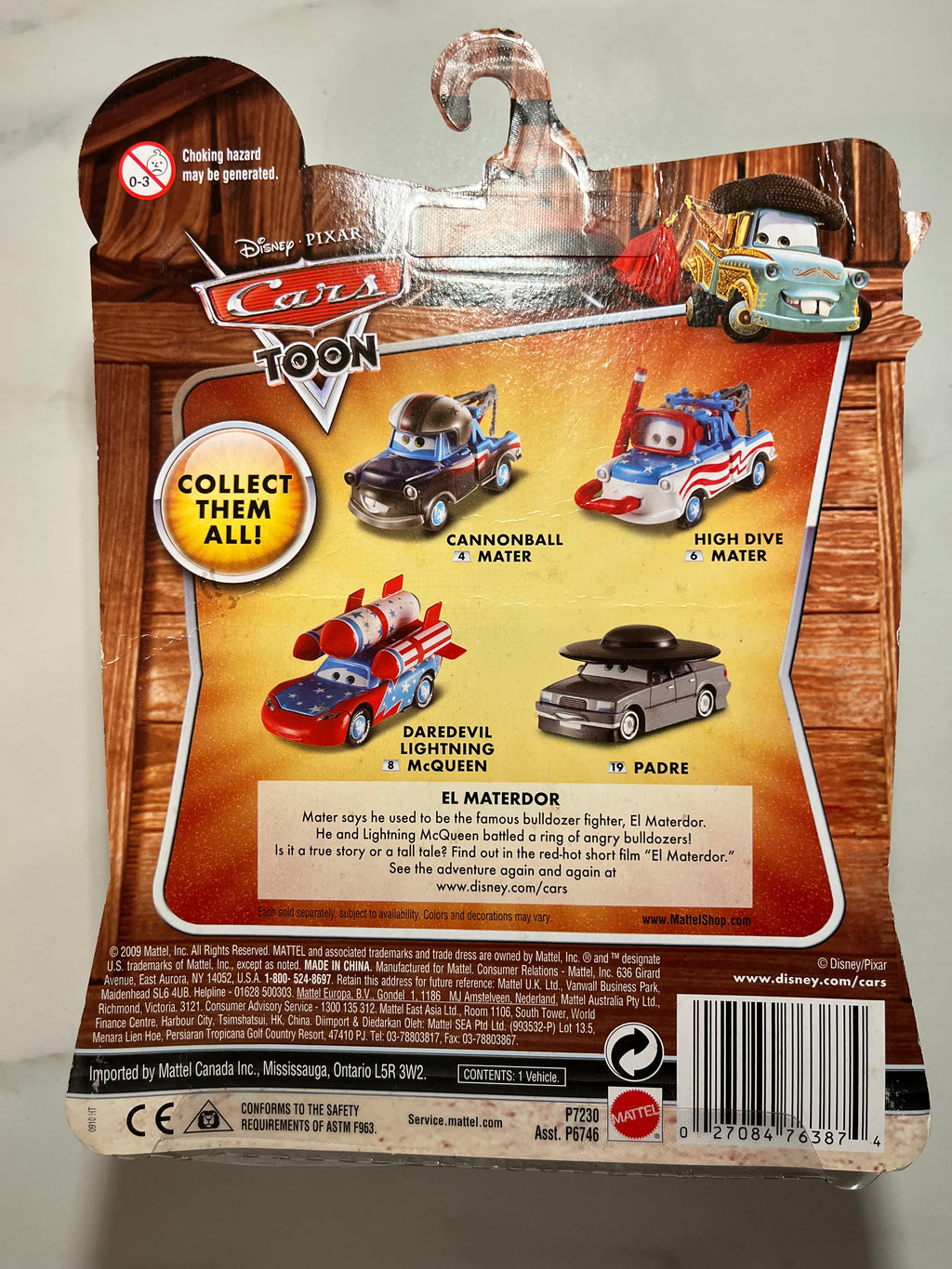 Padre Cars Toon – Disney Pixar Cars Mattel – verso