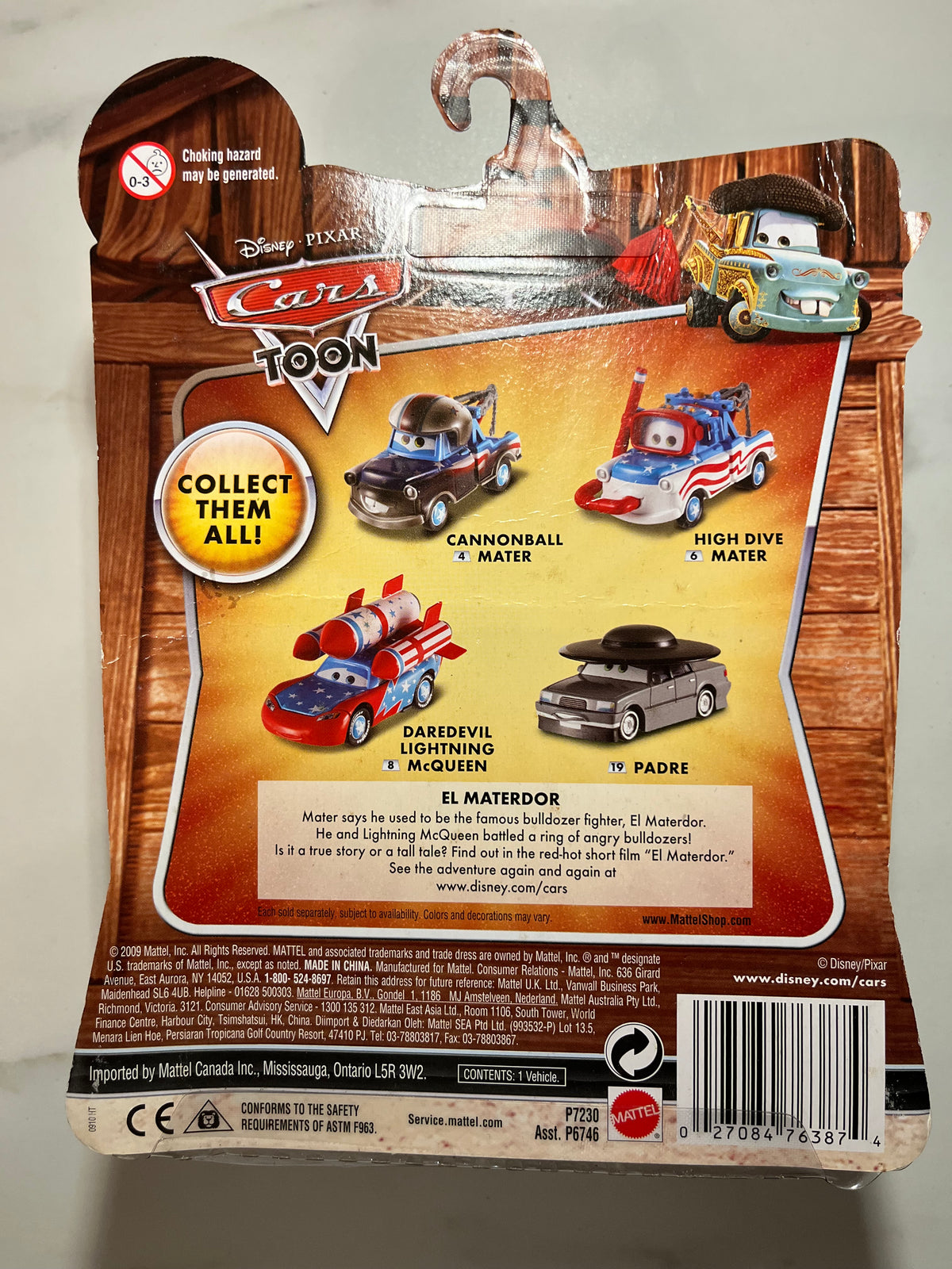 Padre Cars Toon – Disney Pixar Cars Mattel – verso