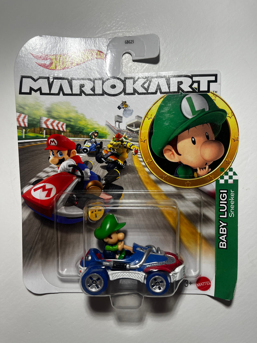 Baby Luigi Sneeker – Mario Kart Hot Wheels – Nintendo Rare sous Blister