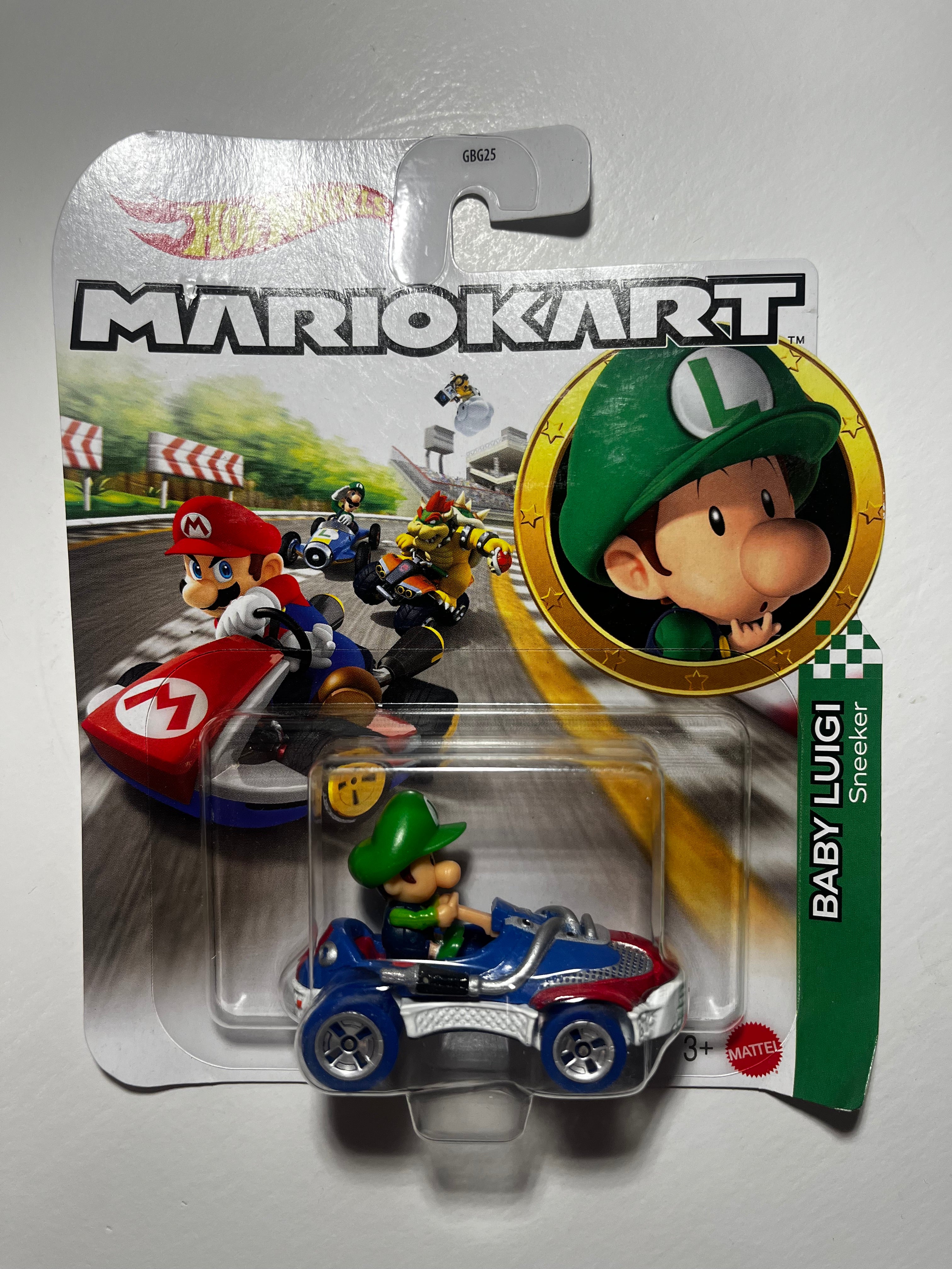 Baby Luigi Sneeker – Mario Kart Hot Wheels – Nintendo Rare sous Blister