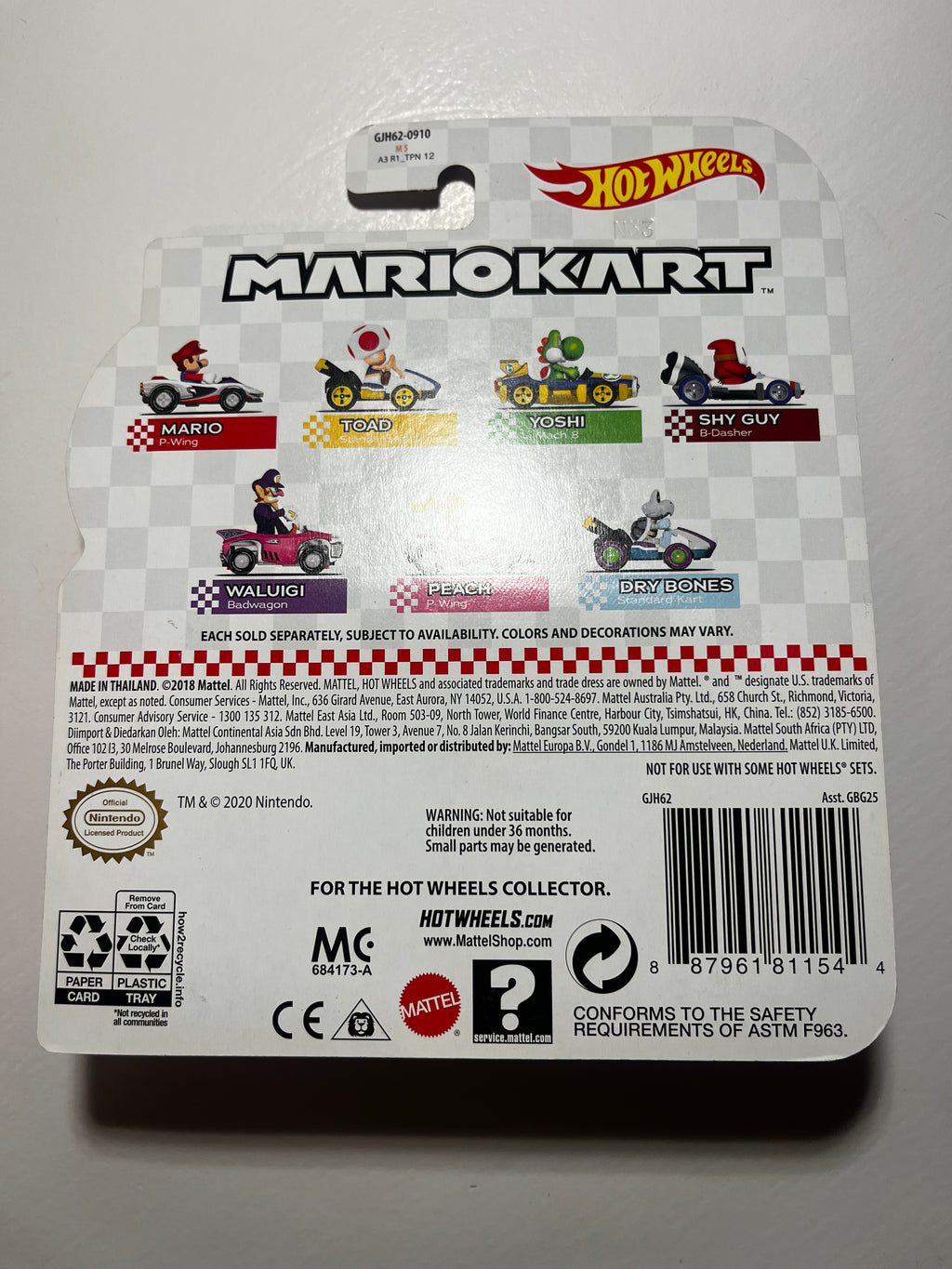 Mario – P-Wing – Mario Kart Hot Wheels – Nintendo sous Blister
