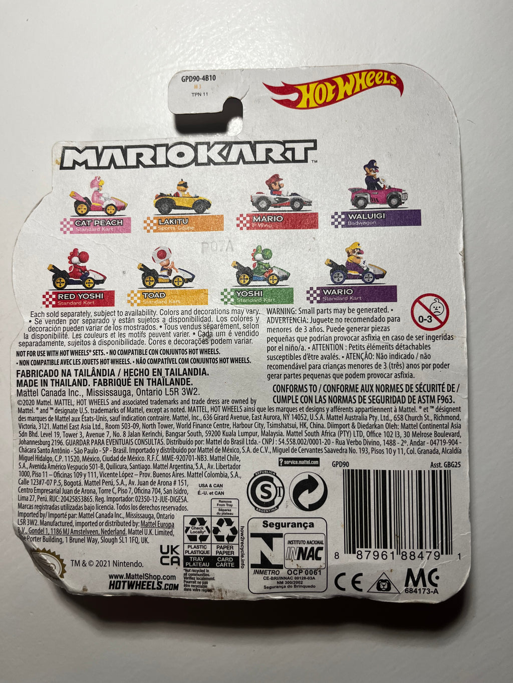 Red Yoshi – Standard Kart – Mario Kart Hot Wheels – Nintendo sous Blister