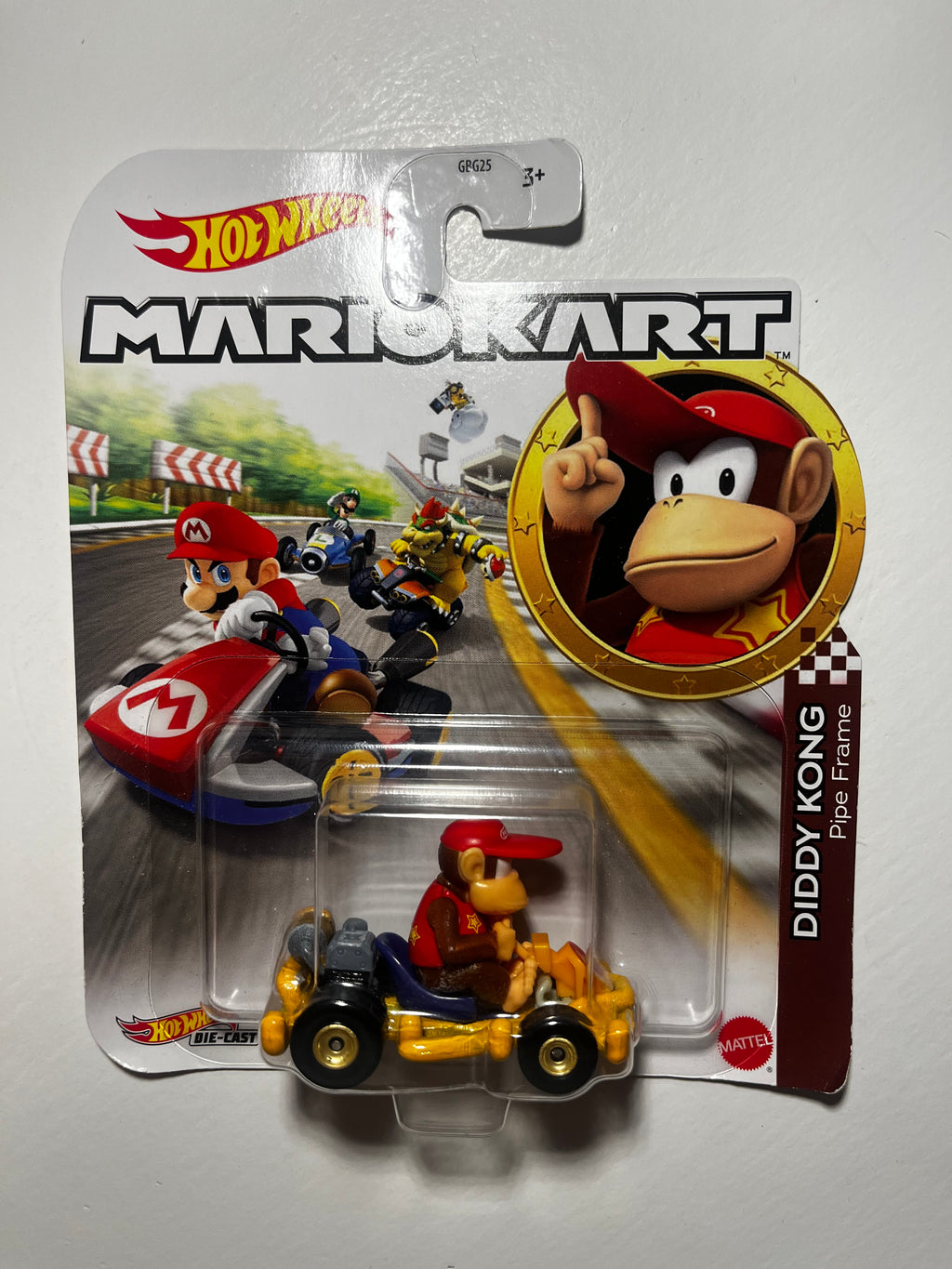 Diddy Kong – Pipe Frame – Mario Kart Hot Wheels – Nintendo sous Blister