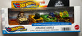Hot Wheels Racer Verse Jurassic World 4-Pack – Owen & Dinosaures – Coffret Officiel Mattel