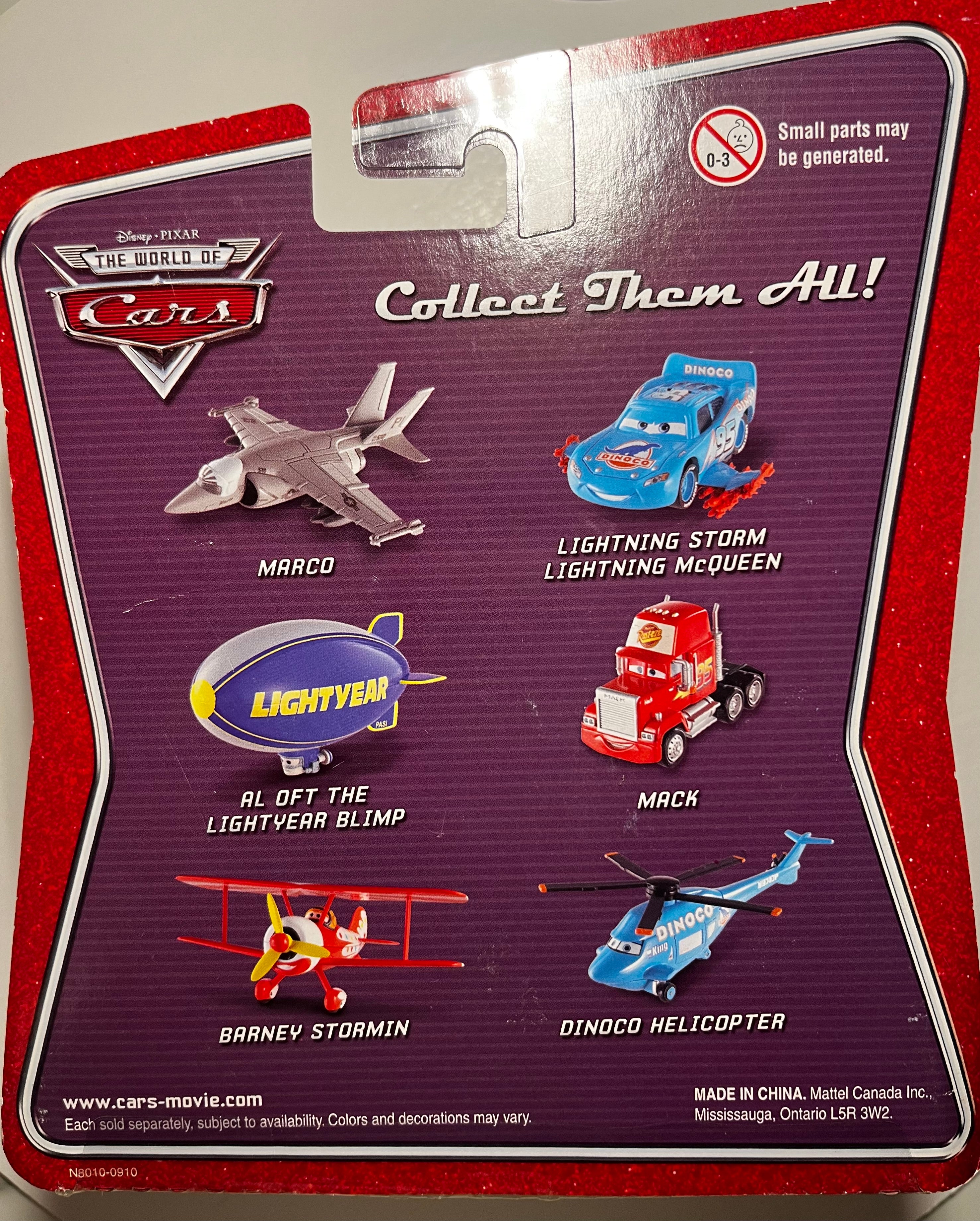 Barney Stormin – Disney Pixar Cars The World of Cars – Avion Rare sous Blister