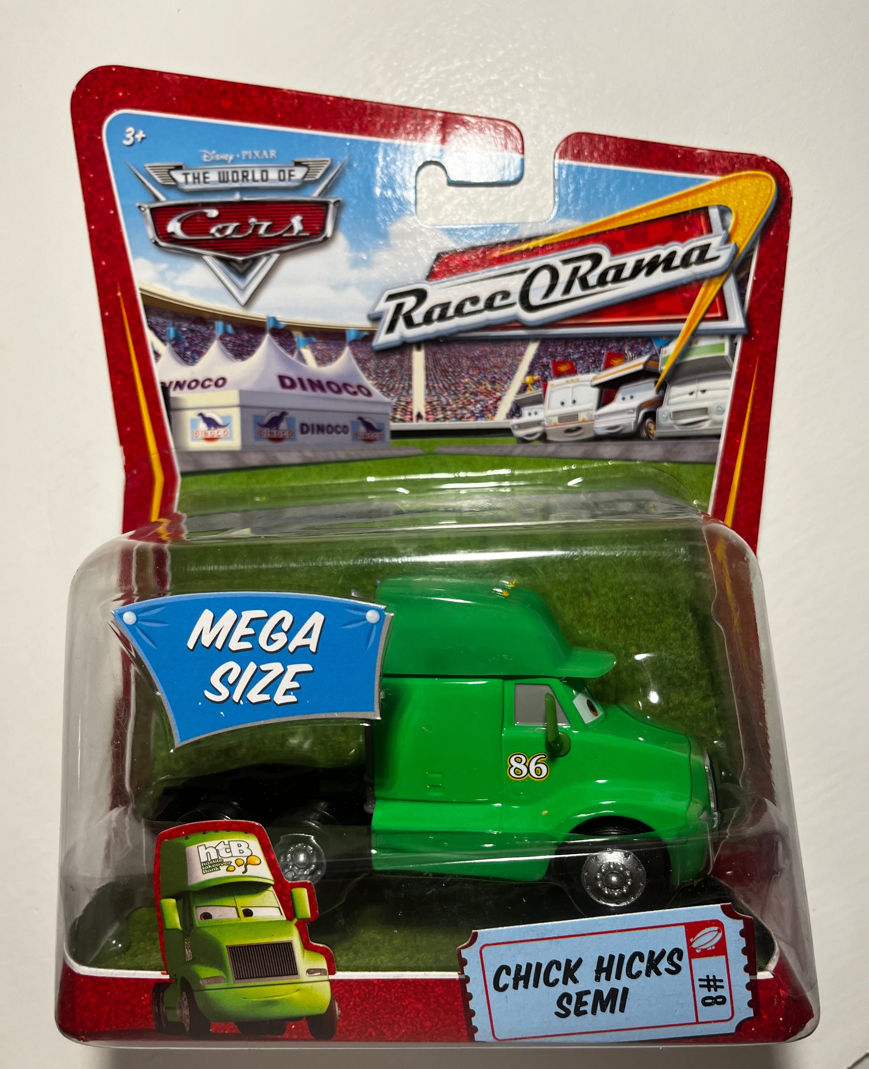 Chick Hicks Semi Mega Size – Disney Pixar Cars Race O Rama #8 – Camion Rare sous Blister