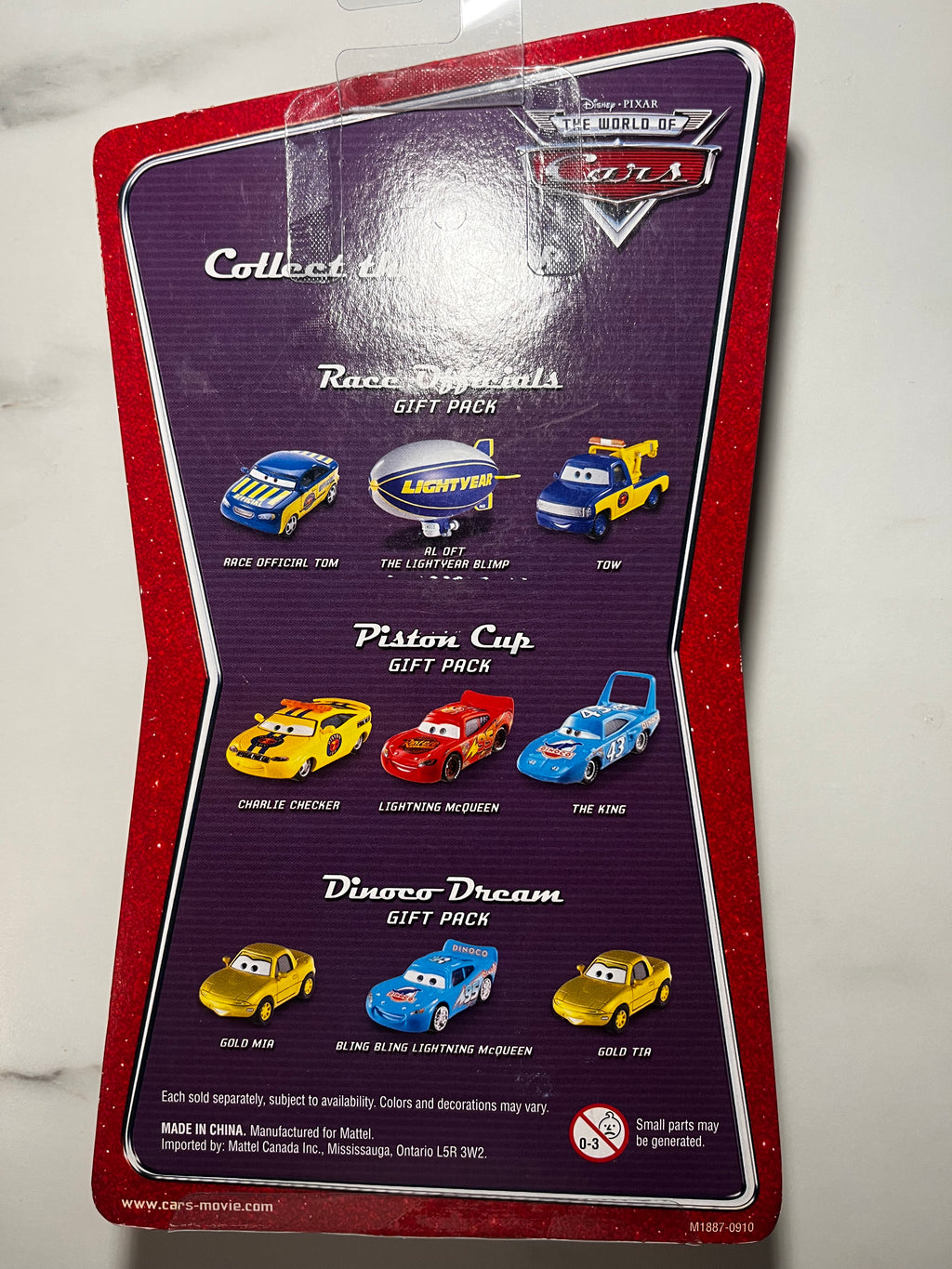 Coffret 3 voitures Cars Disney Pixar