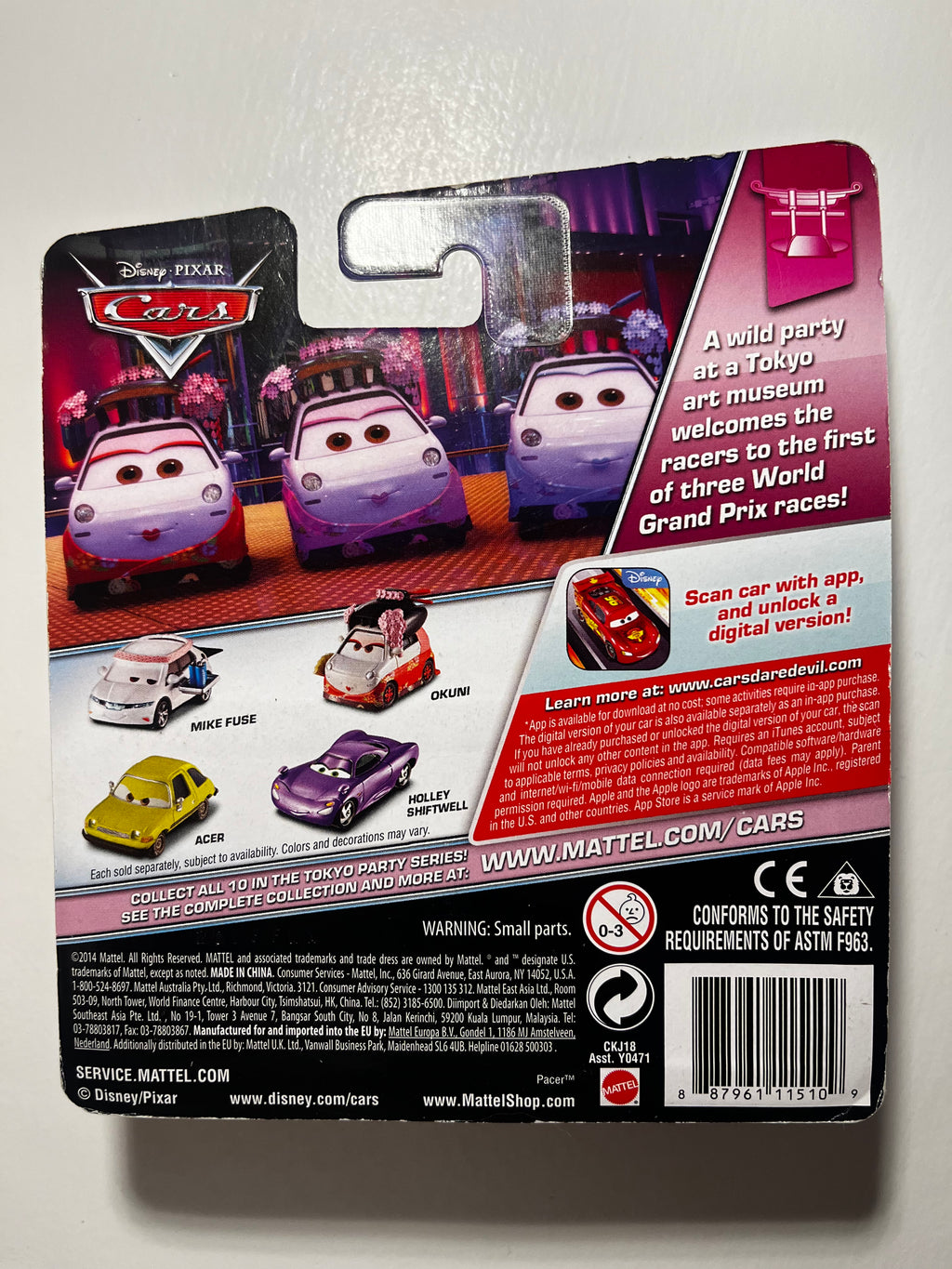 Mike Fuse – Disney Pixar Cars Tokyo Party – Voiture Rare sous Blister