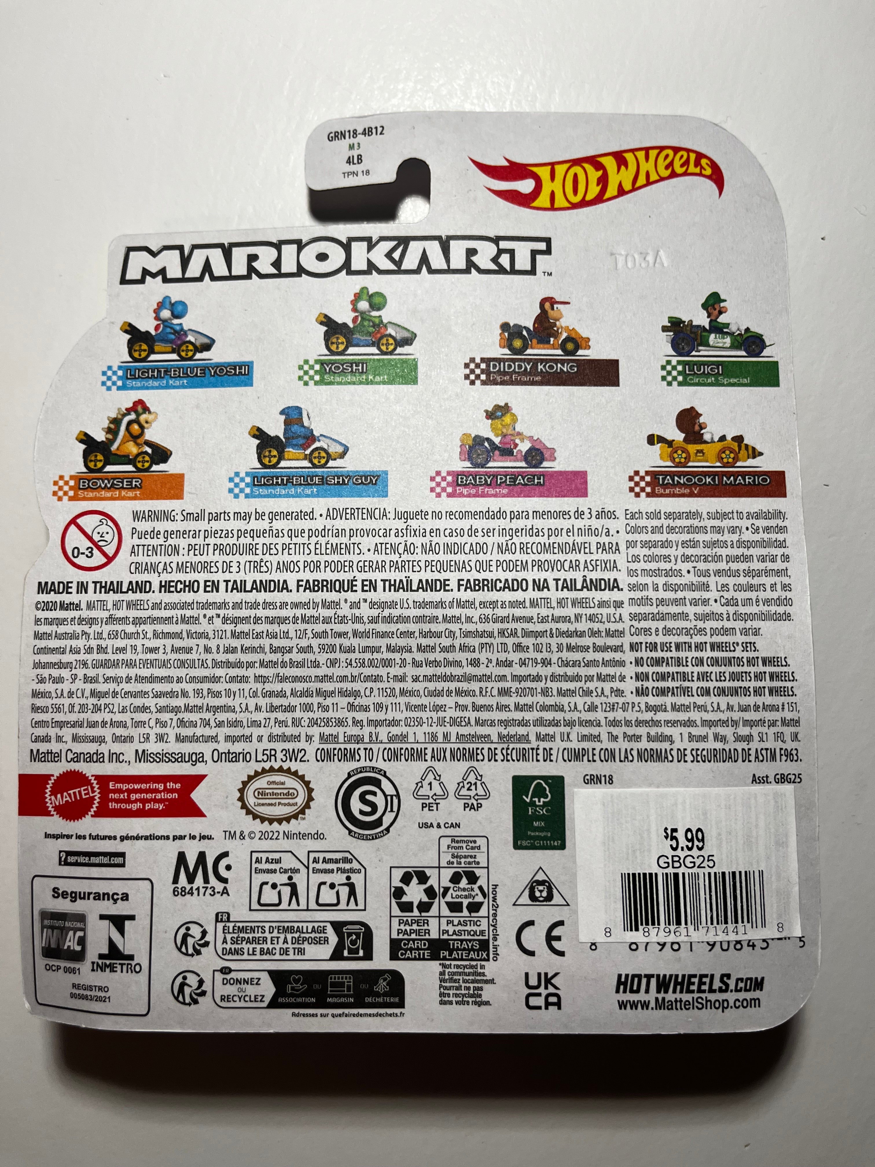 Hot Wheels Mario Kart Luigi Circuit Special – Sous Blister