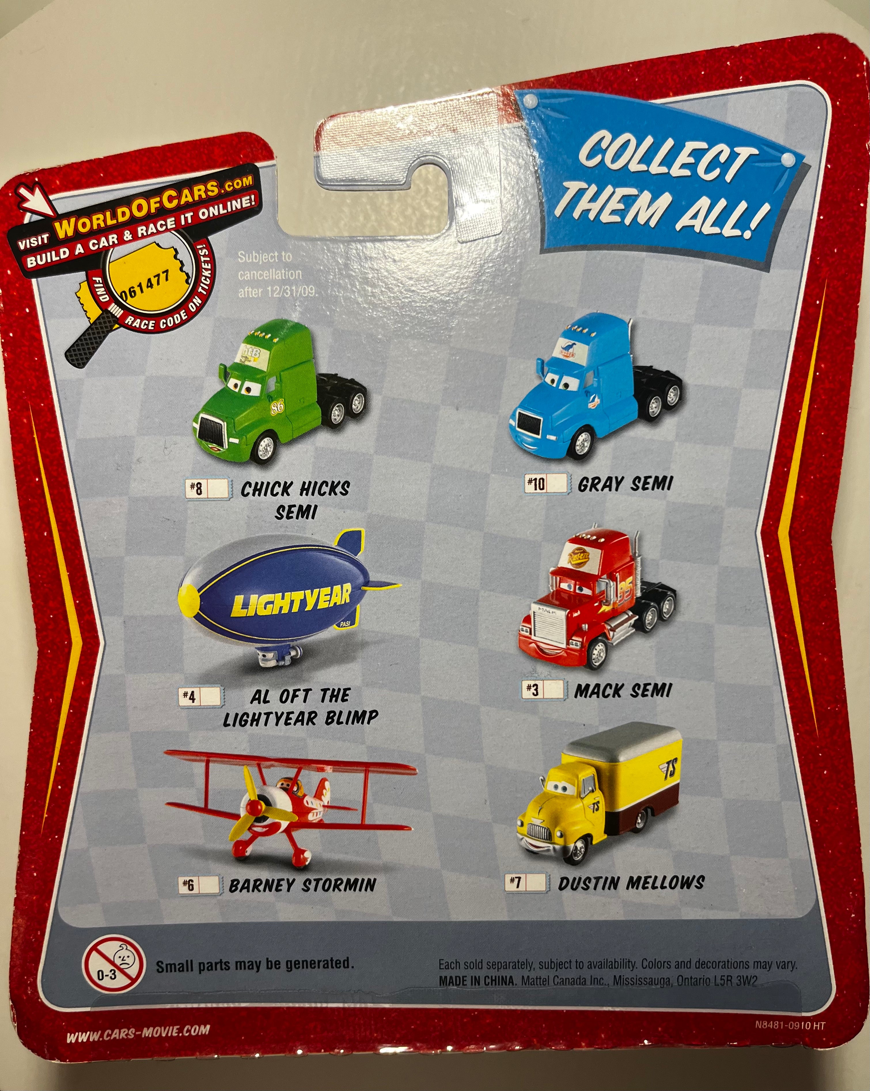 Disney Pixar Cars – Gray Camion Semi #10 – Mega Size – Race O Rama – Sous Blister