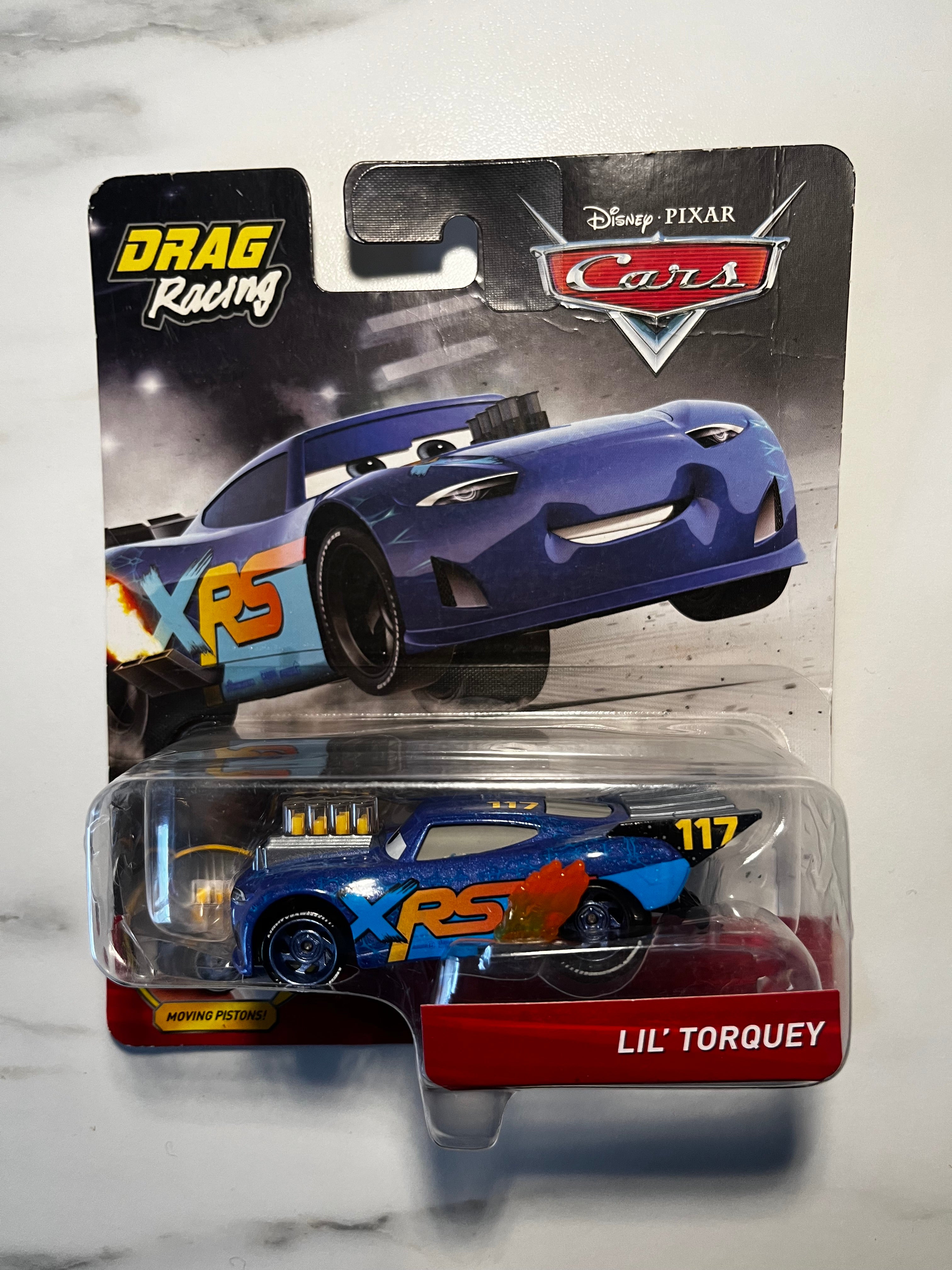Disney Pixar Cars – Lil’ Torquey – XRS Drag Racing – Moving Pistons – Sous Blister