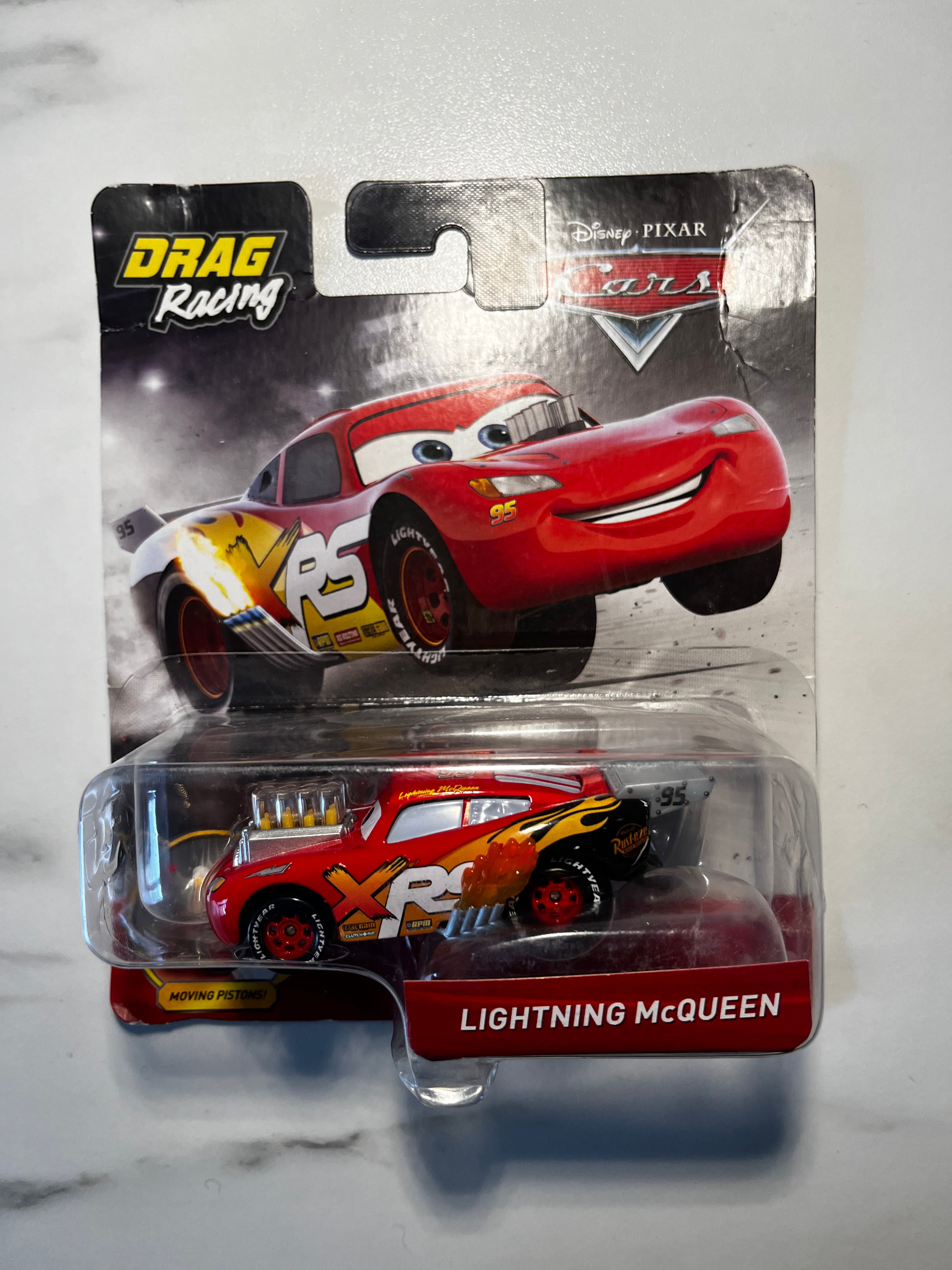 Disney Pixar Cars – Lightning McQueen – XRS Drag Racing – Moving Pistons – Sous Blister