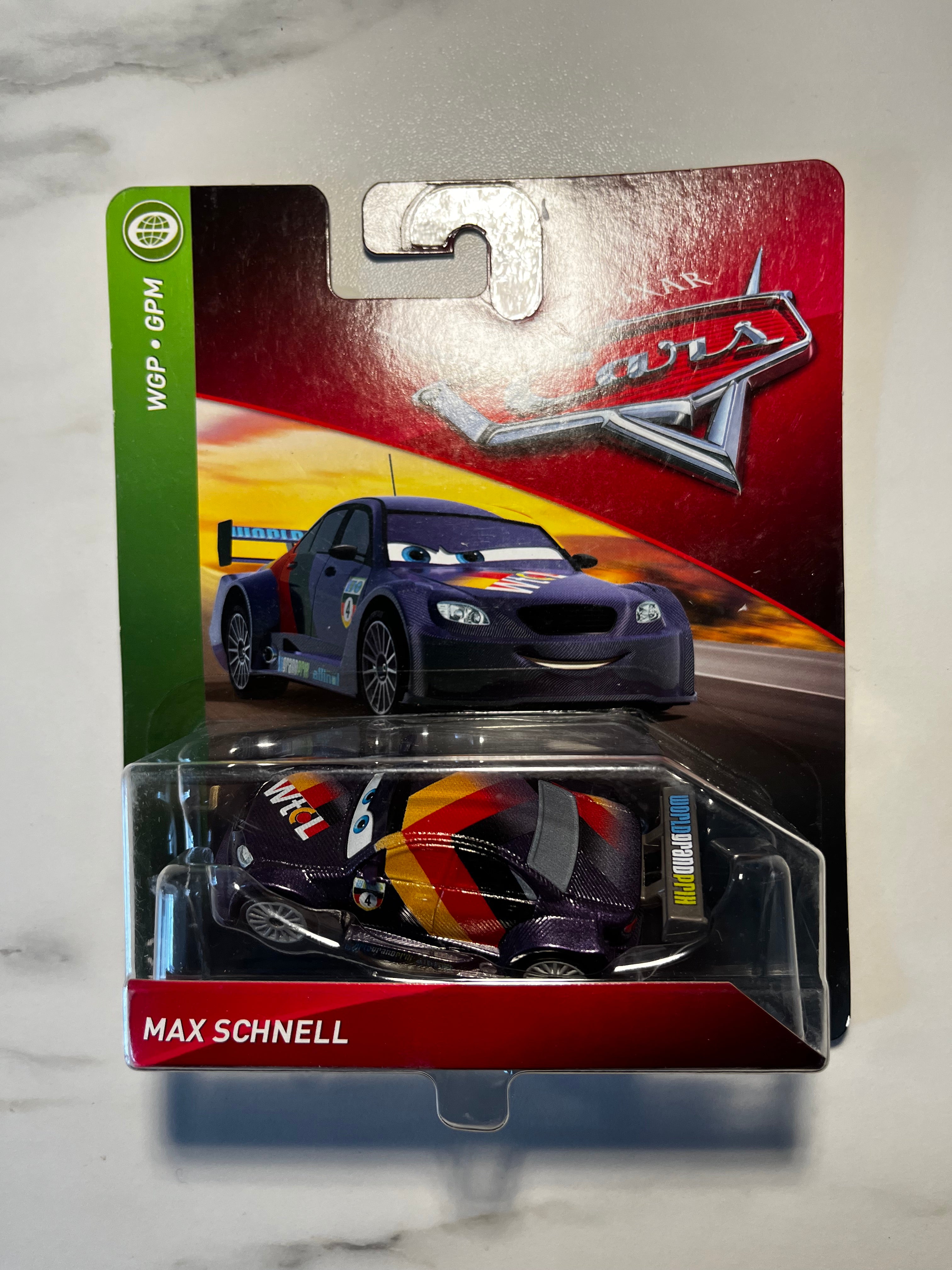 Disney Pixar Cars – Max Schnell – World Grand Prix (WGP) – Sous Blister