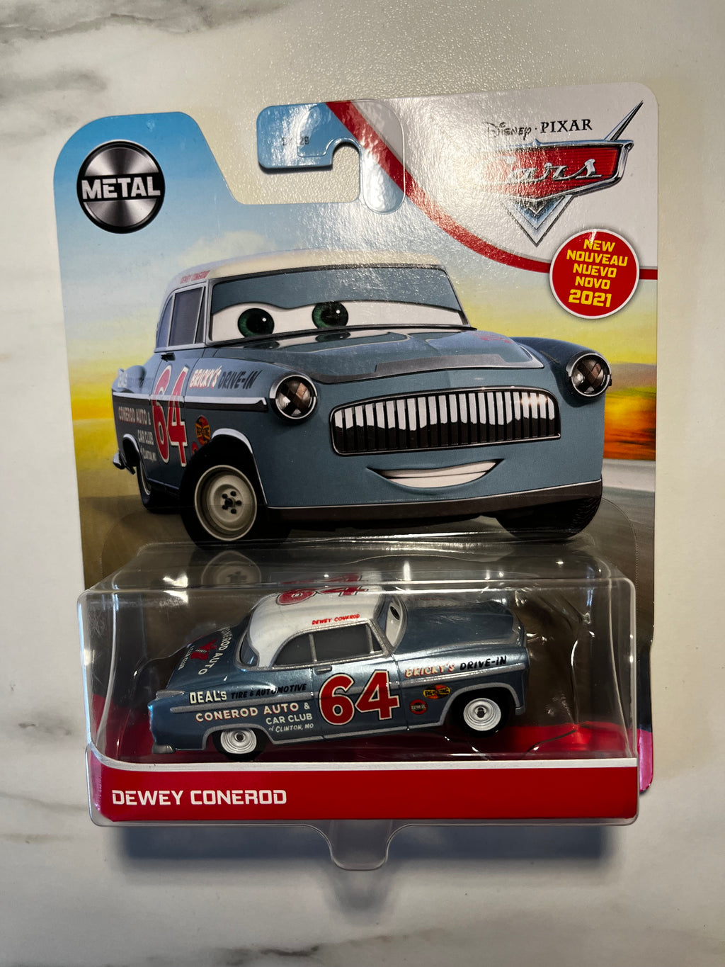 Disney Pixar Cars 3 – Dewey Conerod – Métal – Sous Blister