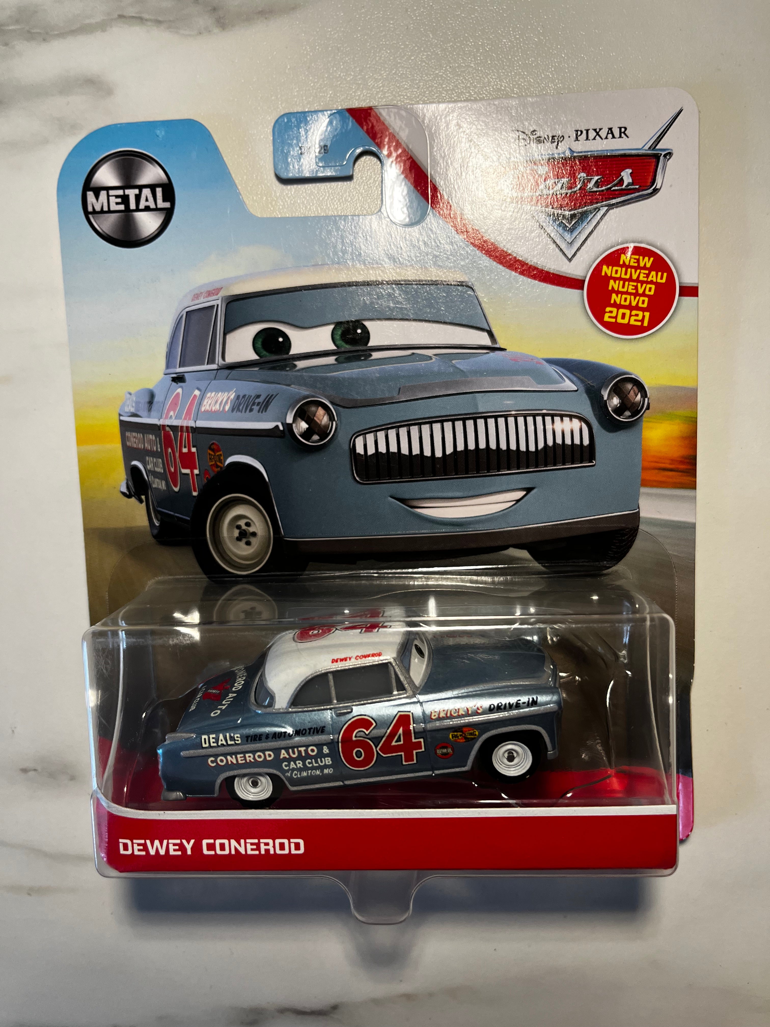Disney Pixar Cars 3 – Dewey Conerod – Métal – Sous Blister
