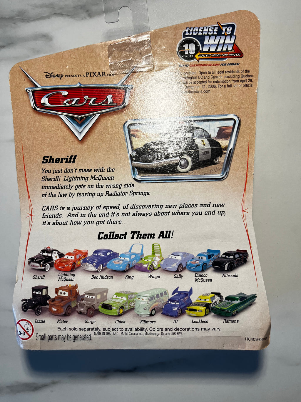 Disney Pixar Cars – Sheriff – Métal – Sous Blister